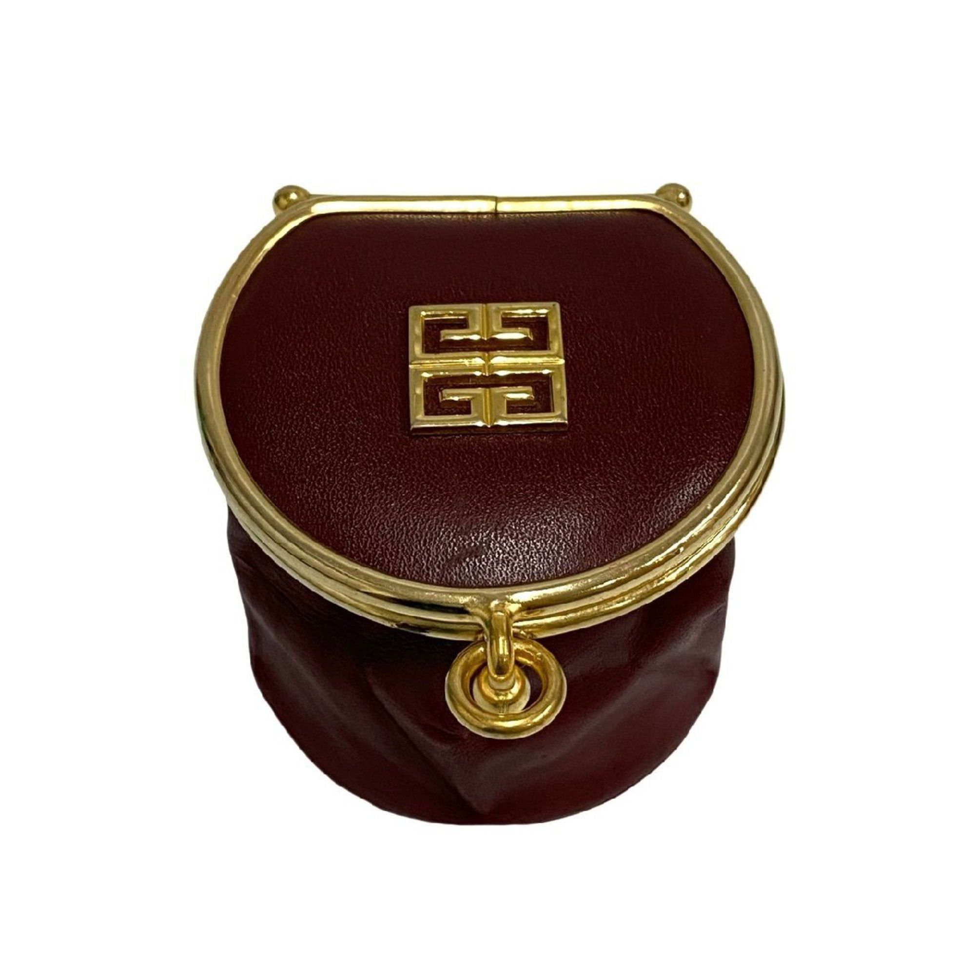 Vintage GIVENCHY Black Leather Gold Tone Coin Change Purse
