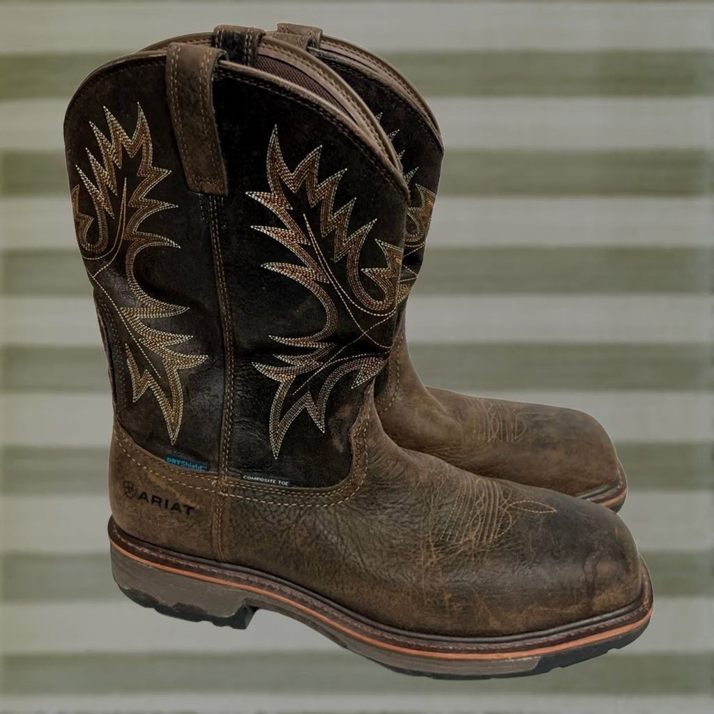 Ariat Ariat Men's WorkHog Wide Square Waterproof Composite Toe Work Boots SIZE 14D EUC Shirt? Size US 14 / EU 47 - 1 Thumbnail