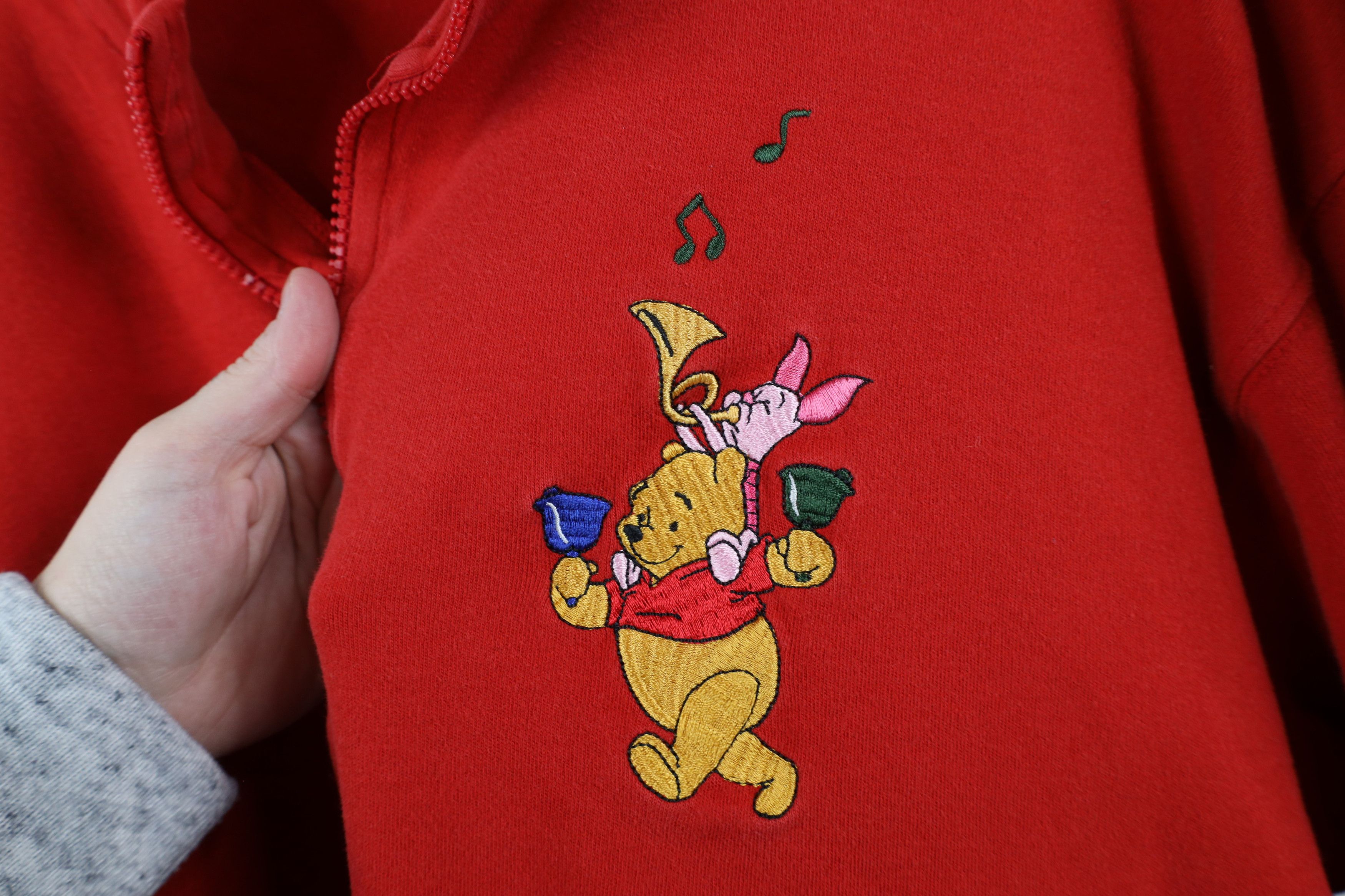 Disney × Vintage Vintage 90s Disney Winnie the Pooh Half Zip Shirt Top Red Size 3XL / US 20-22 - 4 Thumbnail