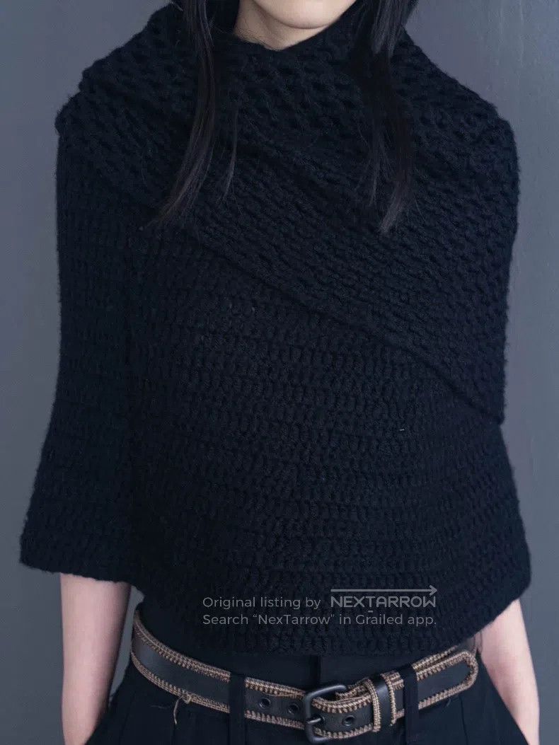 Junya Watanabe Junya Watanabe Black double-layered knitted cape Size XS / US 0-2 / IT 36-38 - 7 Thumbnail