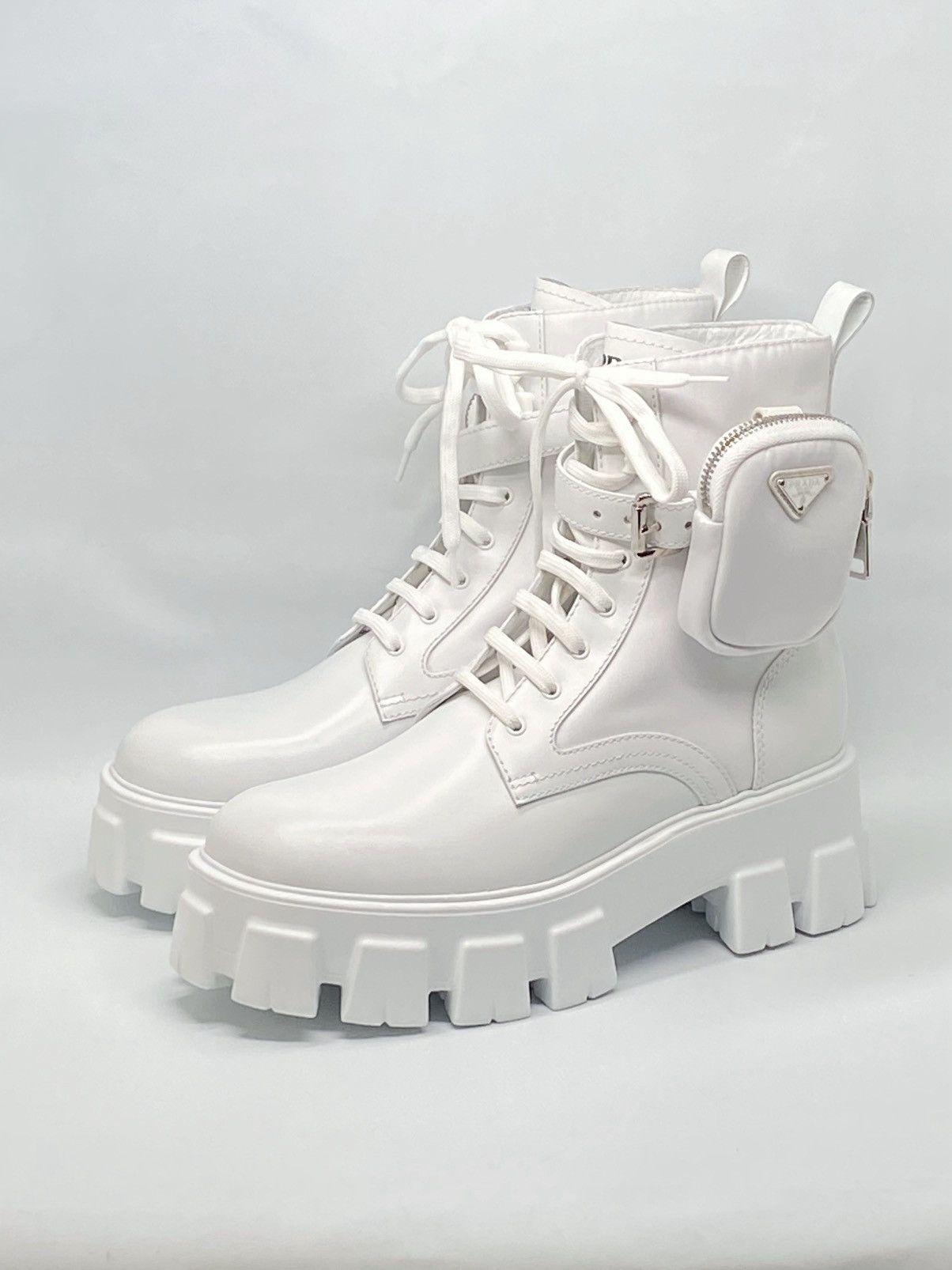 Prada Prada Monolith Leather and Re-Nylon Boots with Pouch size 40 Size US 10 / IT 40 - 3 Thumbnail