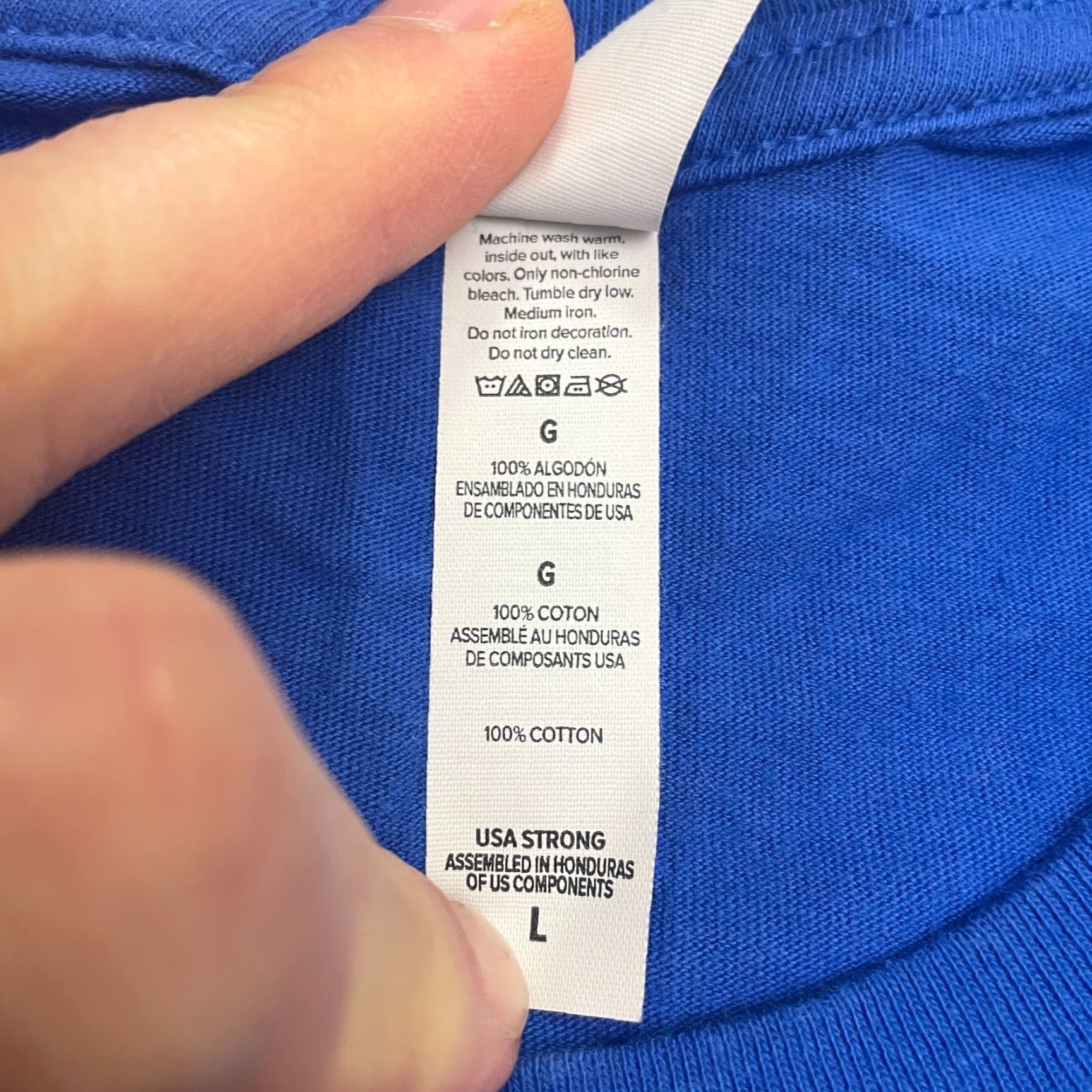 Vintage Bella+Canvas Graphic Tee Unisex Adult Large Blue Shirt Crew Neck Short Sleeve T-Shirt Size L / US 10 / IT 46 - 6 Thumbnail