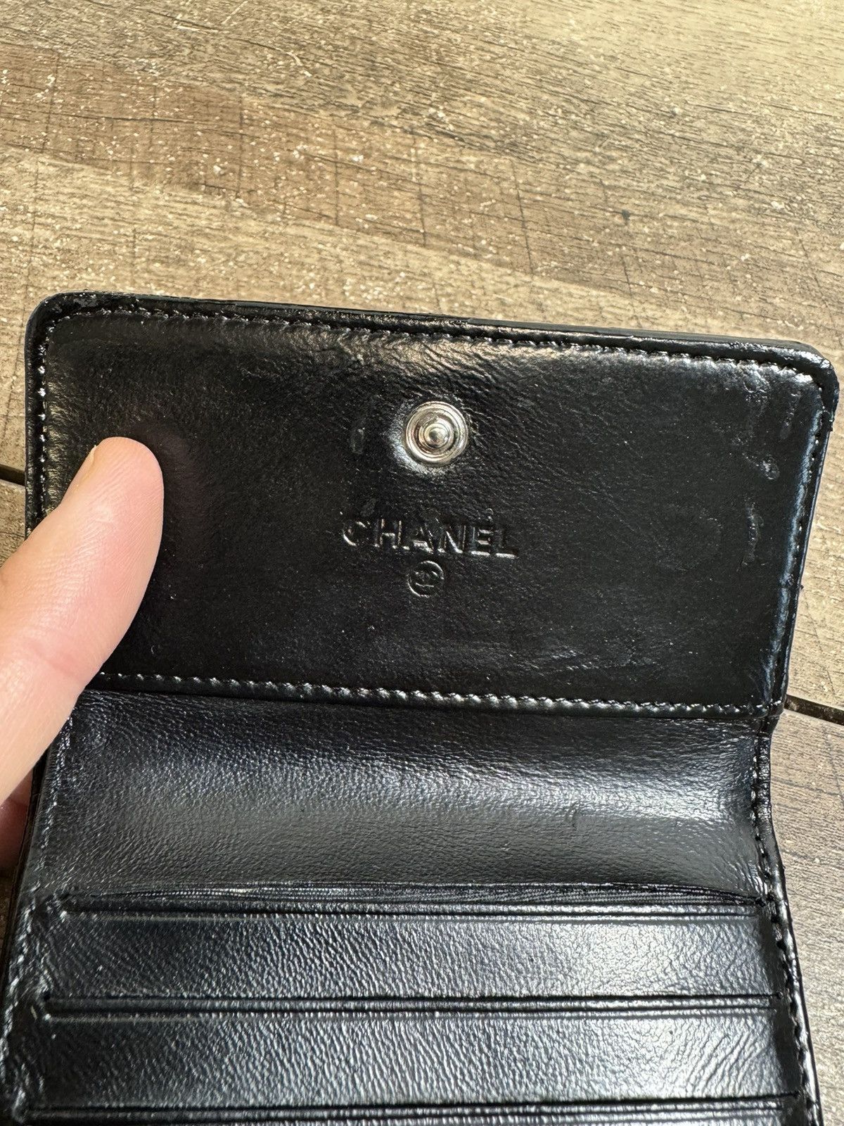 Chanel CHANEL Camellia Double Hook Bi Fold Wallet Lambskin Silver Size ONE SIZE - 5 Thumbnail