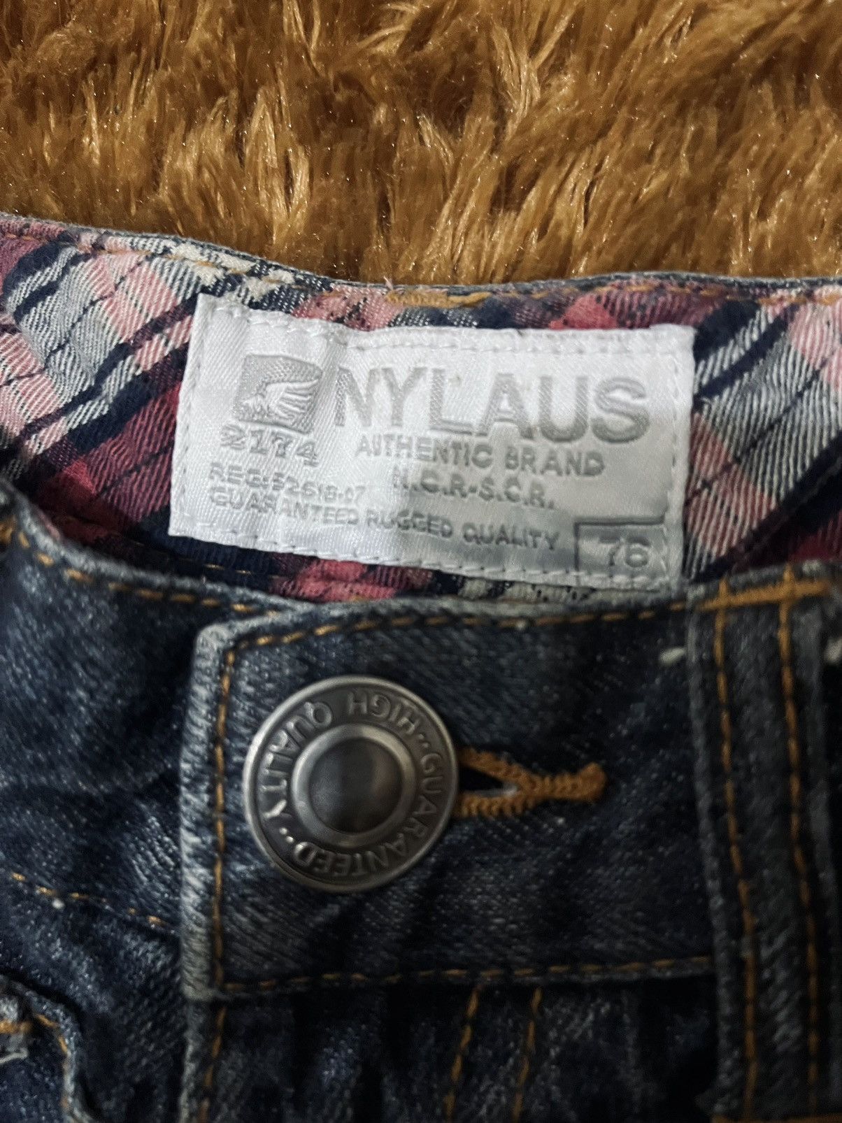 Japanese Brand Nylaus Double Waist Flare Distressed Denim Jeans Size US 30 / EU 46 - 3 Thumbnail