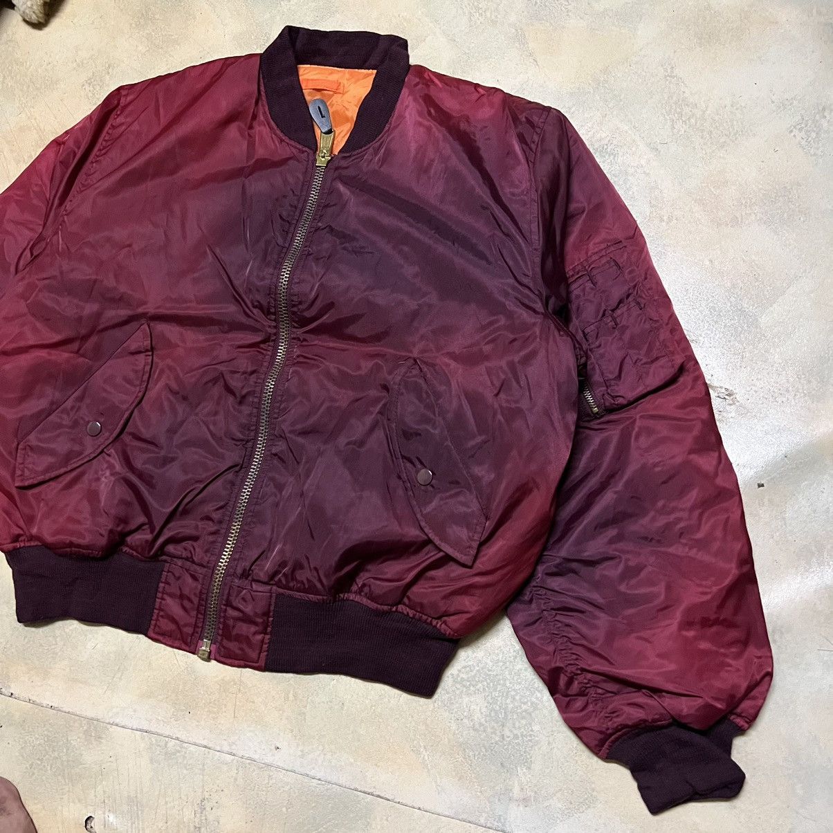 Japanese Brand Vintage Bomber Jacket Flight Jacket Sun Faded Distressed Size US XL / EU 56 / 4 - 3 Thumbnail