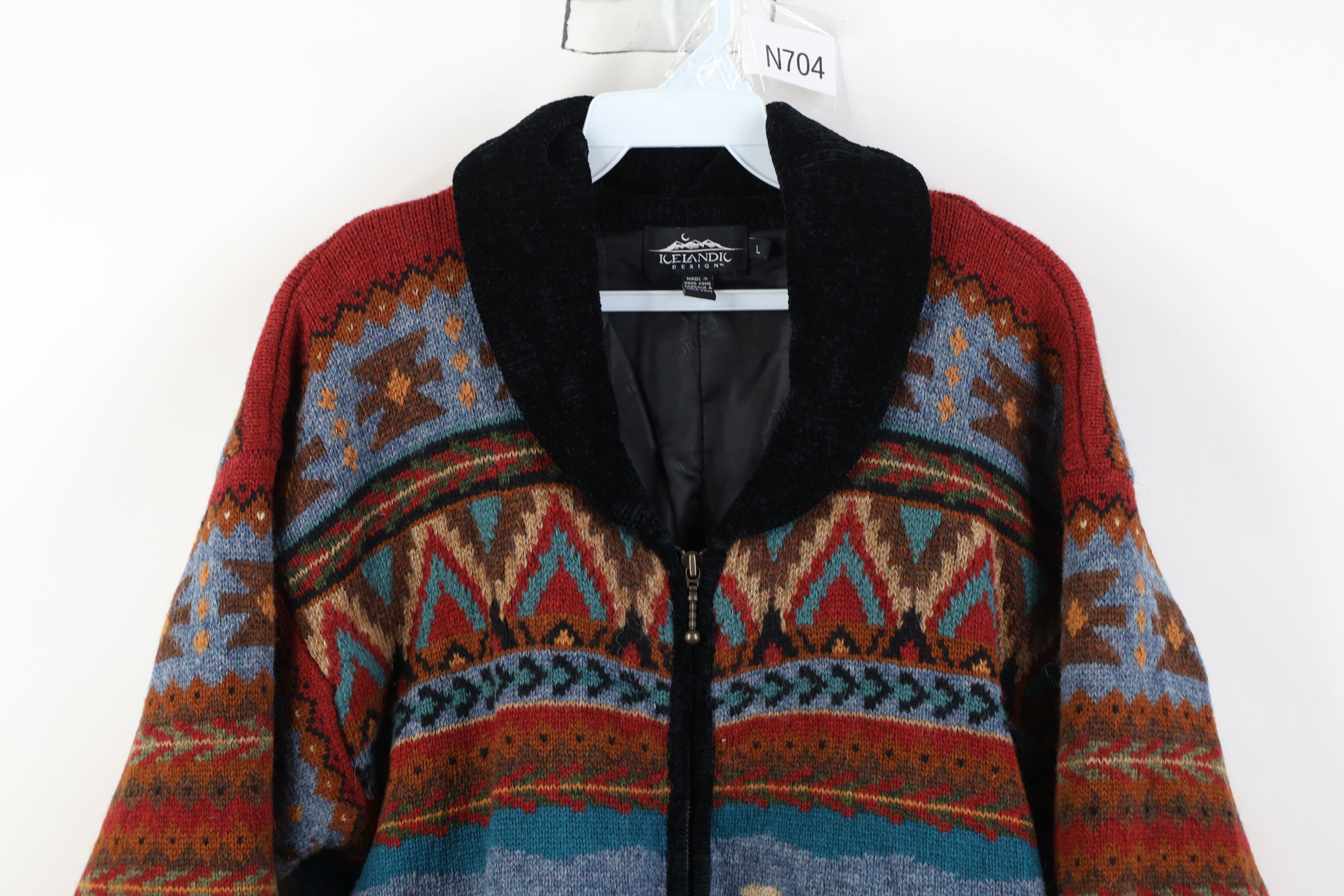Vintage Vintage 90s Southwestern Horse All Over Print Sweater Jacket Size L / US 10 / IT 46 - 2 Thumbnail