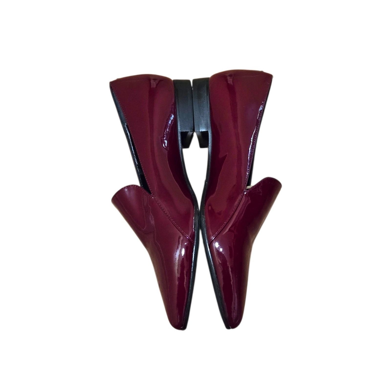 aeyde Aeyde Red Pointed Toe Patent Leather Minimalist Ballet Flats Size US 6 / IT 36 - 3 Thumbnail