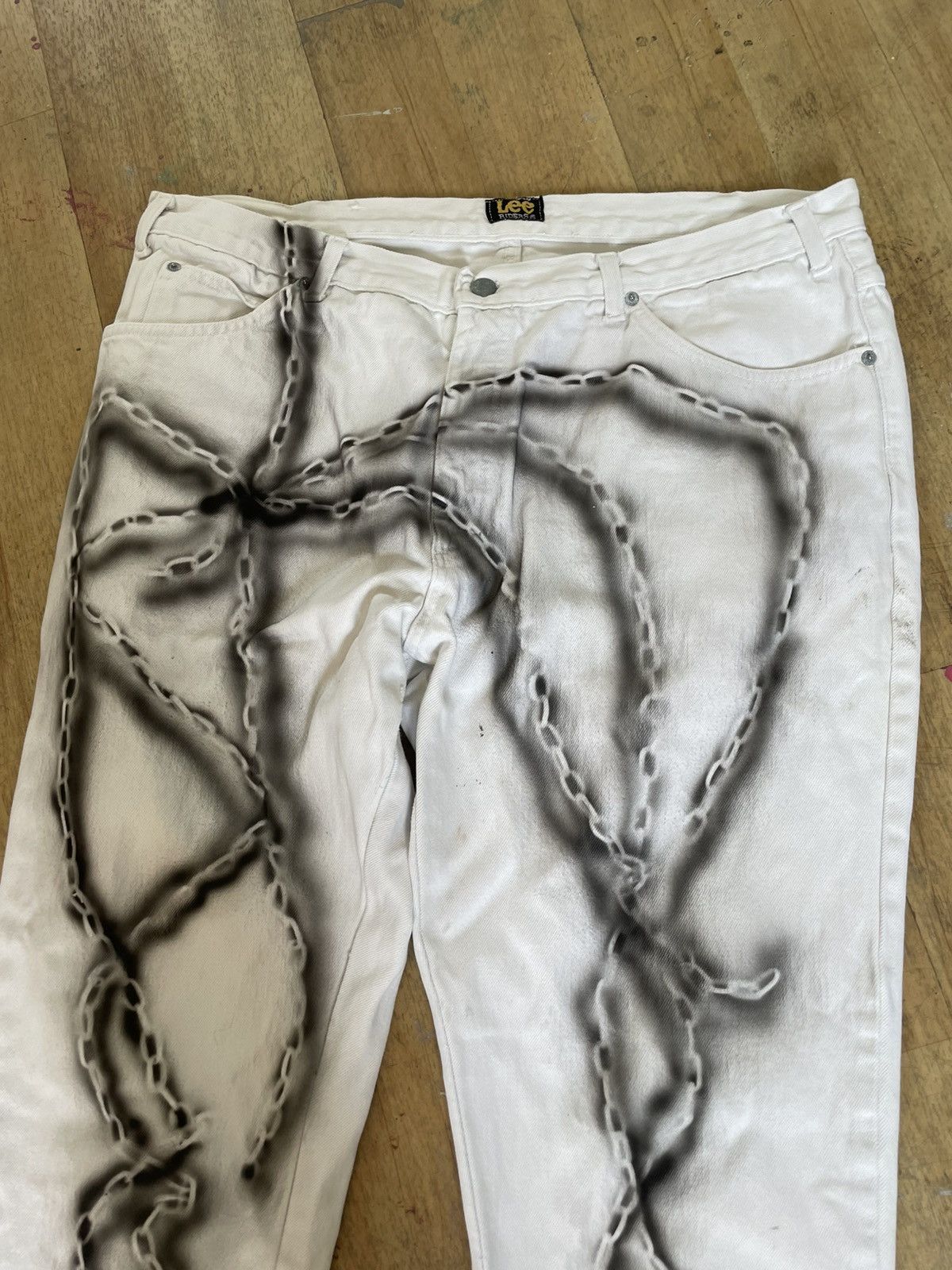 Lee × Vintage Lee riders 90s made in USA denim custom chains opium Size US 36 / EU 52 - 6 Thumbnail