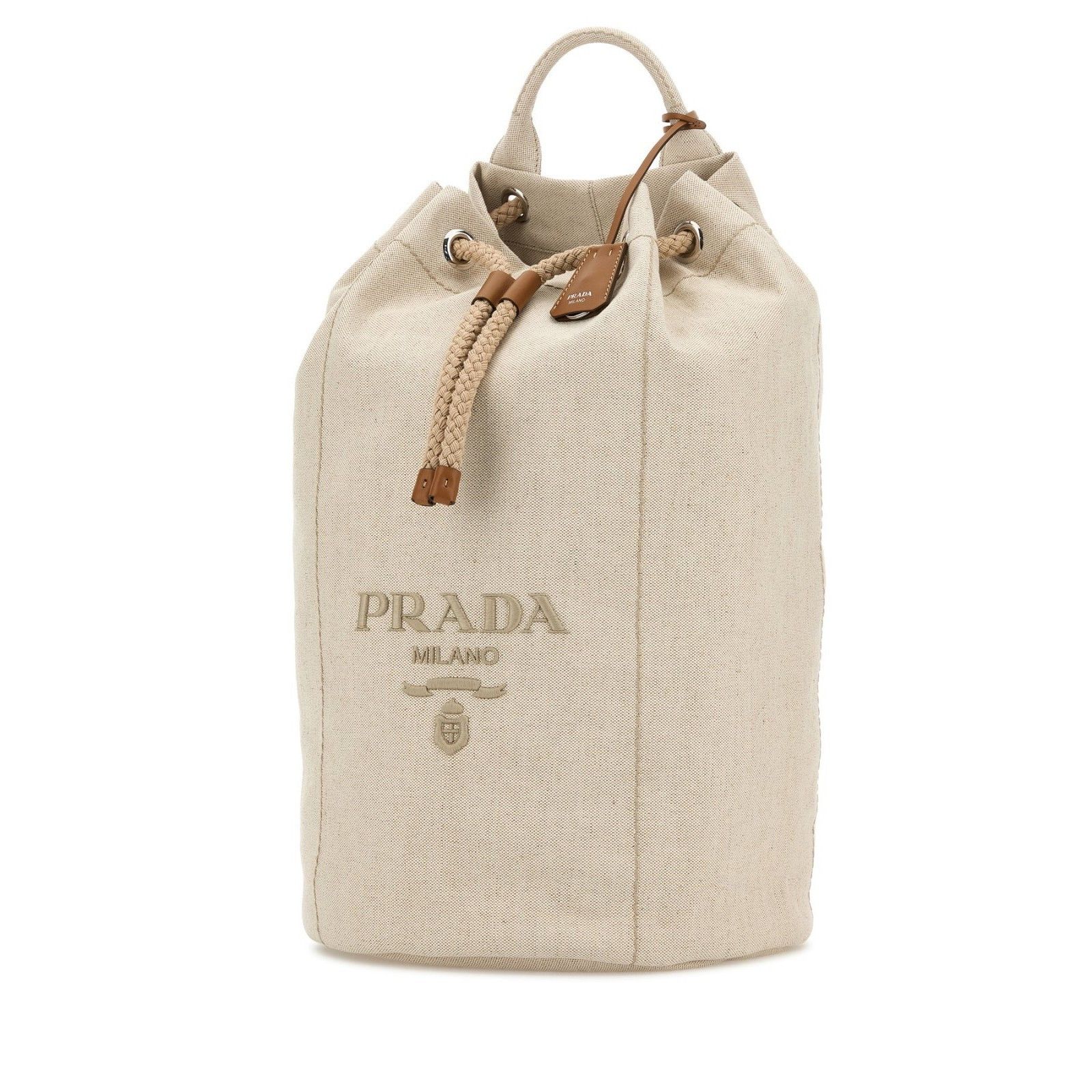 Prada PRADA Sand Beige Canvas Backpack New And Authentic Size ONE SIZE - 2 Thumbnail
