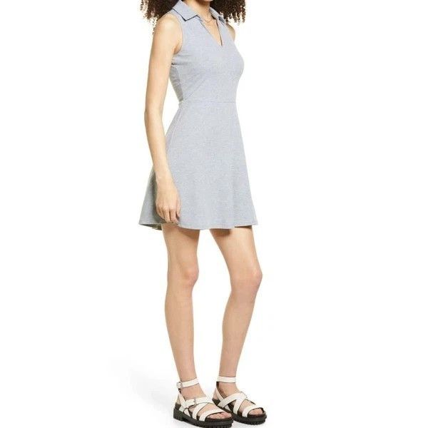 BP. Juniors Polo Tank Dress In Light Gray Heather Color size XXS Size XXS / US 00 / IT 34 - 3 Thumbnail