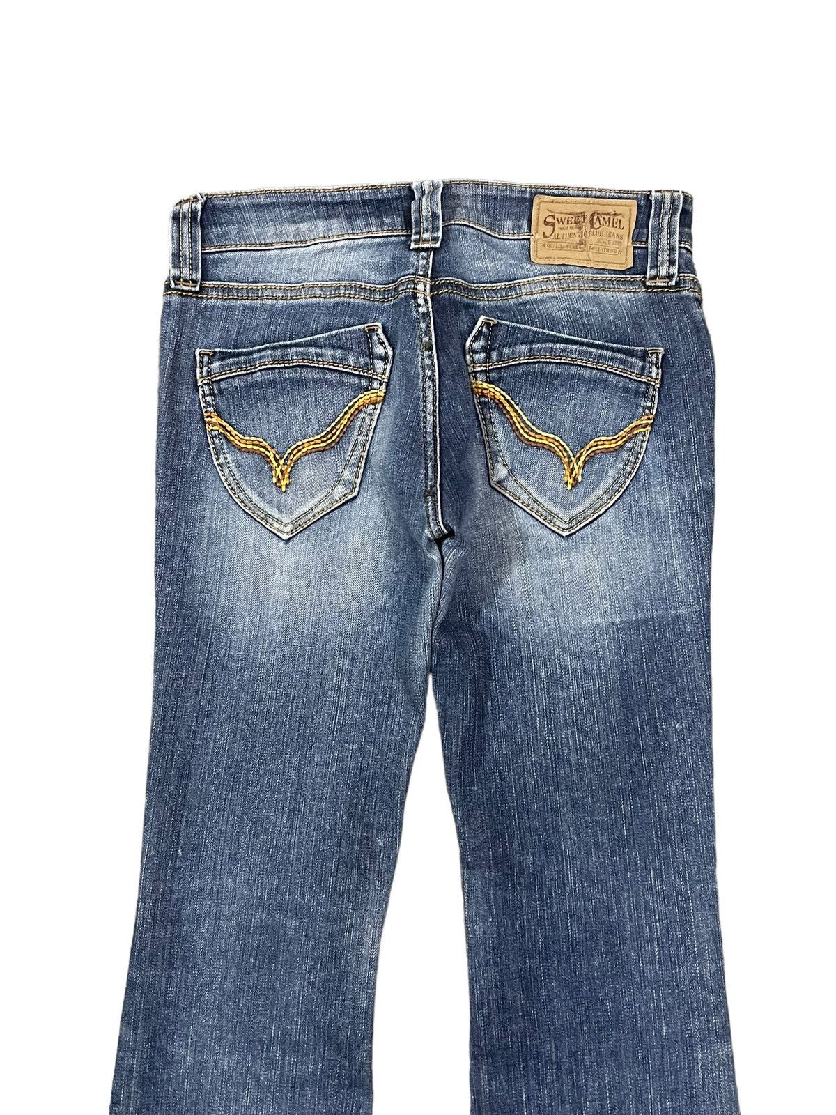 Hysteric Glamour Vintage Ripped Women Denim Sweet Camel Blue Wash Flare Jeans Size 30" / US 8 / IT 44 - 8 Thumbnail