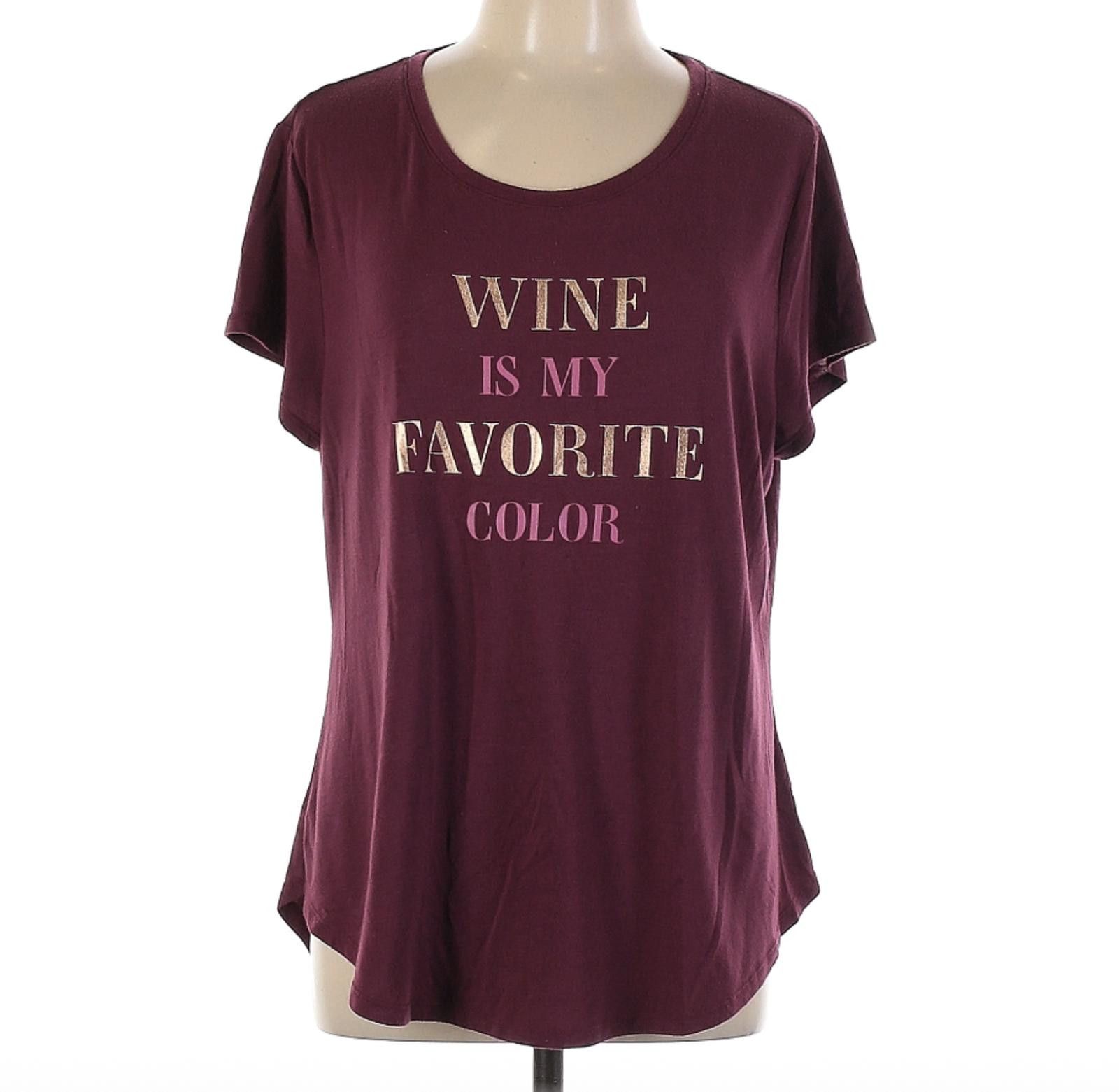 Apt. 9 Apt. 9 Women's Burgundy Wine Short Sleeve T-Shirt Size XL Size XL / US 12-14 / IT 48-50 - 1 Thumbnail