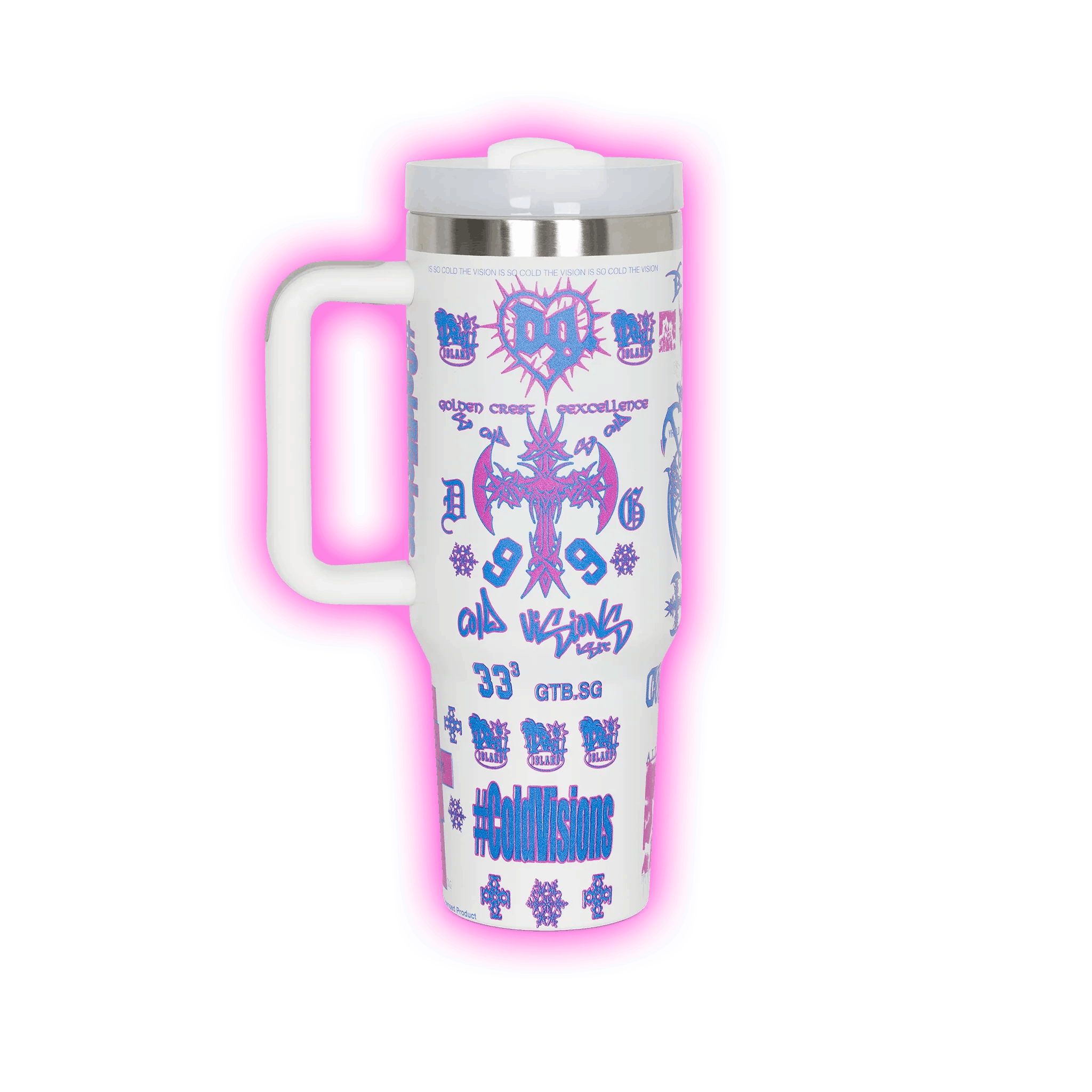 Drain Gang Bladee cold visions white tumbler Size ONE SIZE - 1 Thumbnail