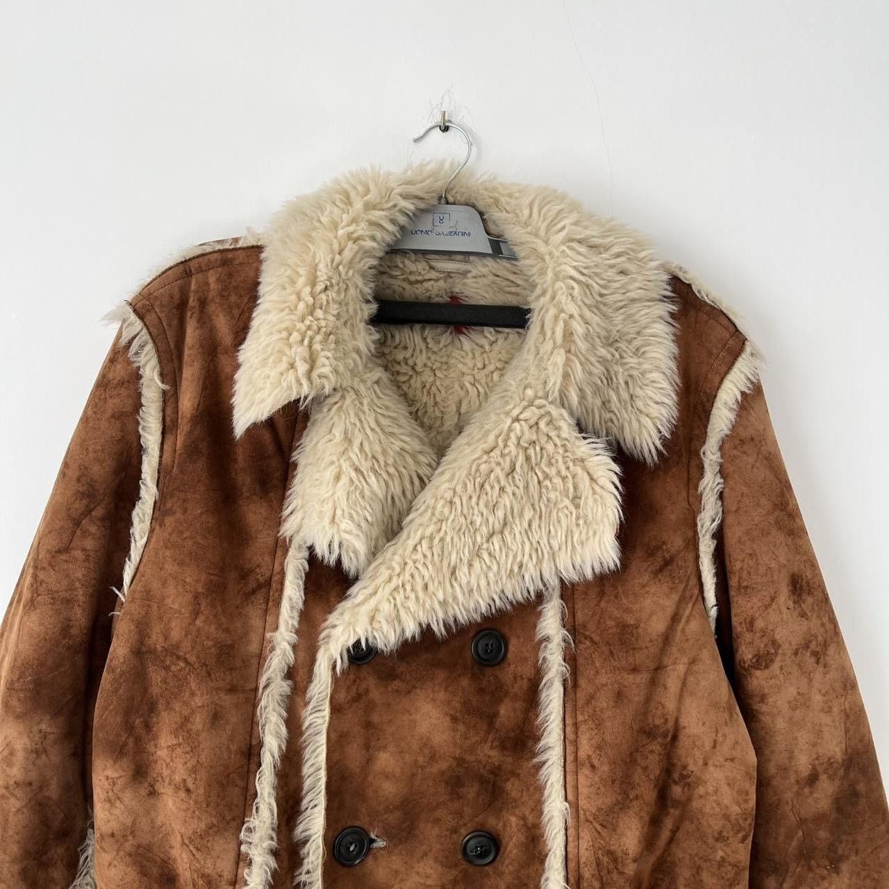 Hugo Boss Hugo Boss Brown Faux Shearling Coat Vintage Aviator Style Size US M / EU 48-50 / 2 - 2 Thumbnail