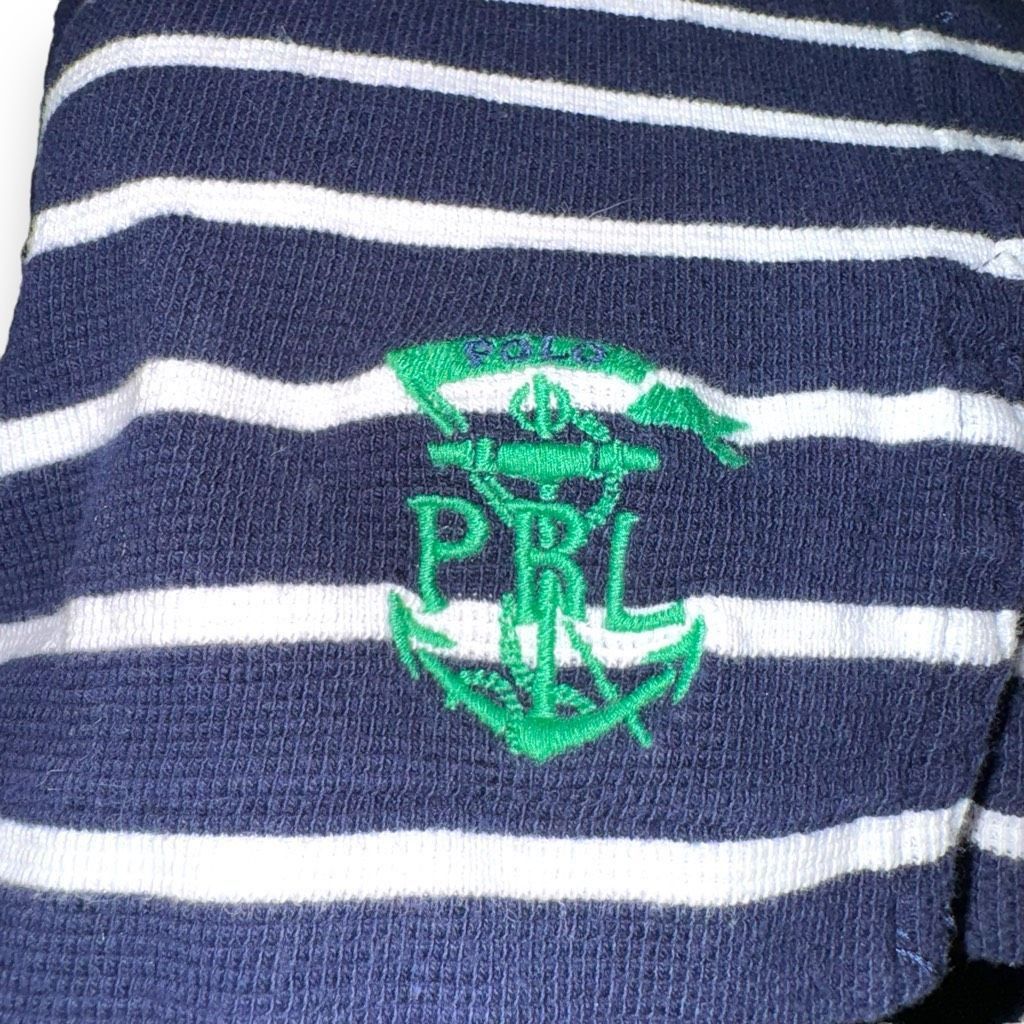 Polo Ralph Lauren Polo Ralph Lauren Navy Striped Terry Cloth Polo Shirt Size M Size US M / EU 48-50 / 2 - 3 Thumbnail