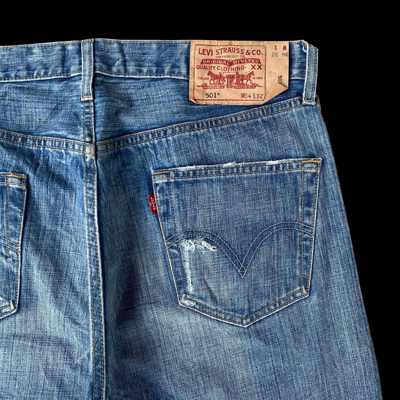 Levi's Vintage Clothing W35X32 VINTAGE LEVIS 501 JAPAN DISTRESSED DENIM 2001 RELEASE Size US 35 - 2 Thumbnail