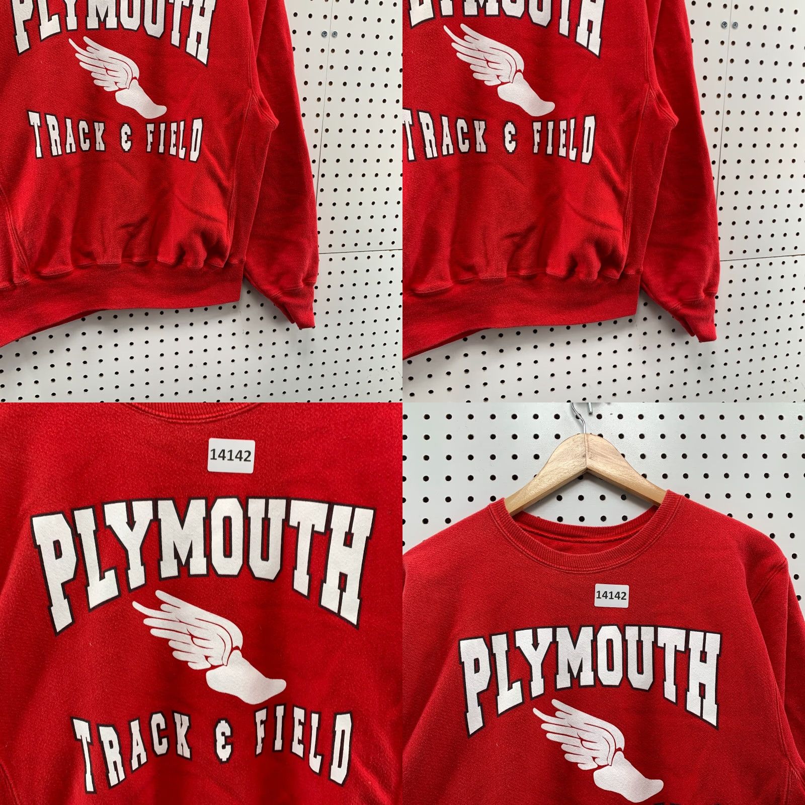 Champion VINTAGE Champion Sweatshirt Men M Crewneck Plymouth Wing Red Reverse Weave Track Size US M / EU 48-50 / 2 - 8 Thumbnail