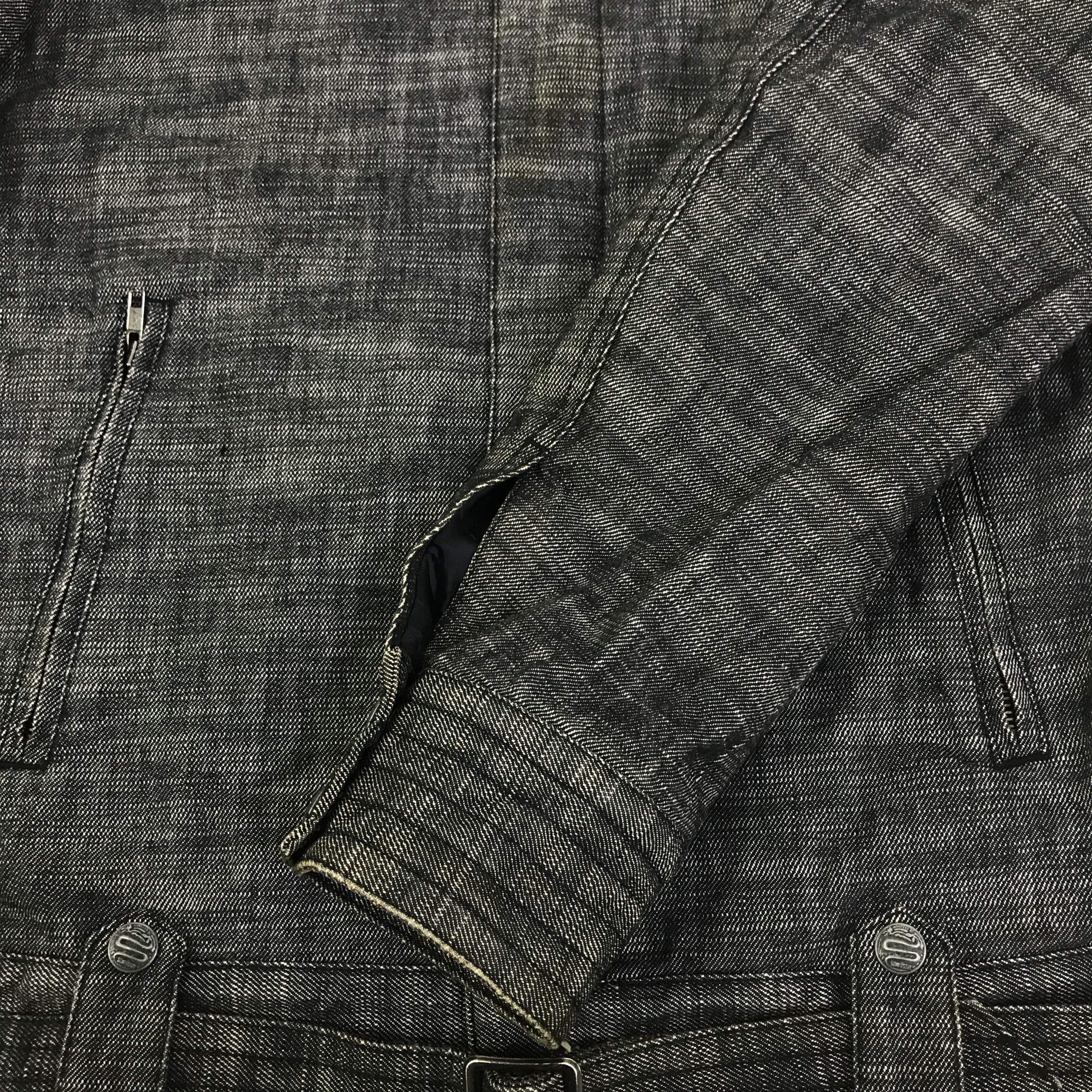 Schlussel Vintage Schlussel Black Denim punk design Jacket K125B14 Size US L / EU 52-54 / 3 - 8 Thumbnail