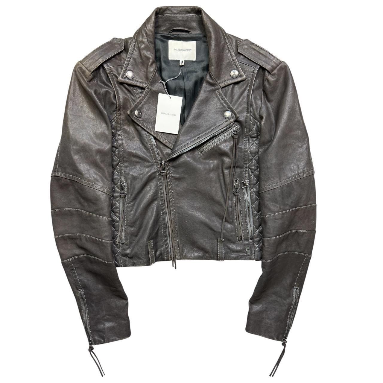 Balmain Pierre balmain brown leather jacket with lots of zippers Size S / US 4 / IT 40 - 1 Thumbnail