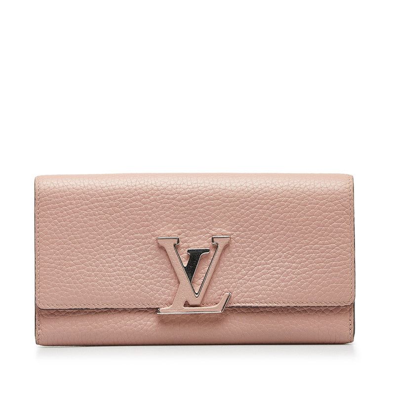 image of Louis Vuitton Taurillon Capucines Wallet in Pink, Women's