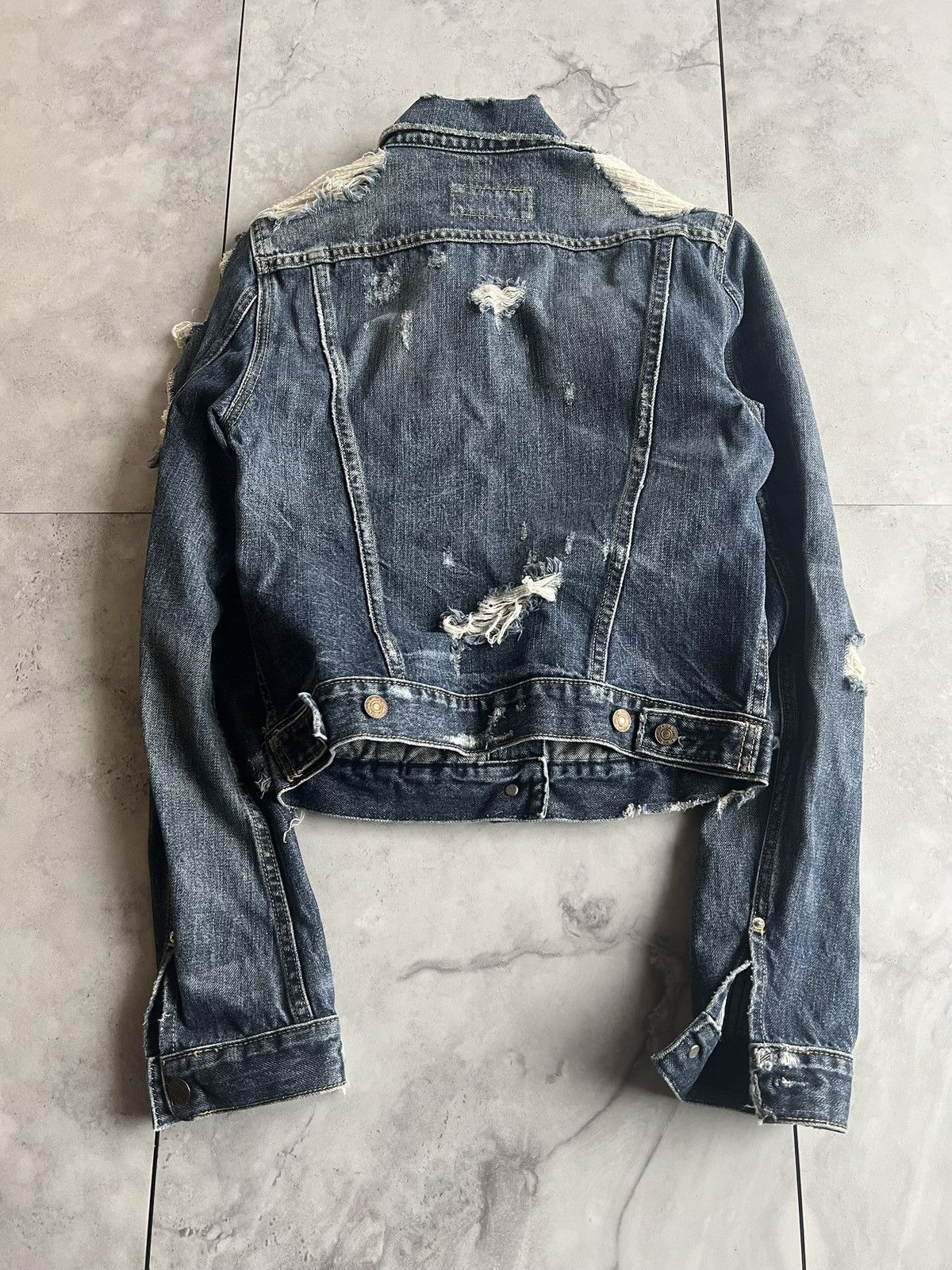 Ralph Lauren Ralph Lauren Denim & Supply Cropped Distressed Denim Jacket Size US XS / EU 42 / 0 - 5 Thumbnail