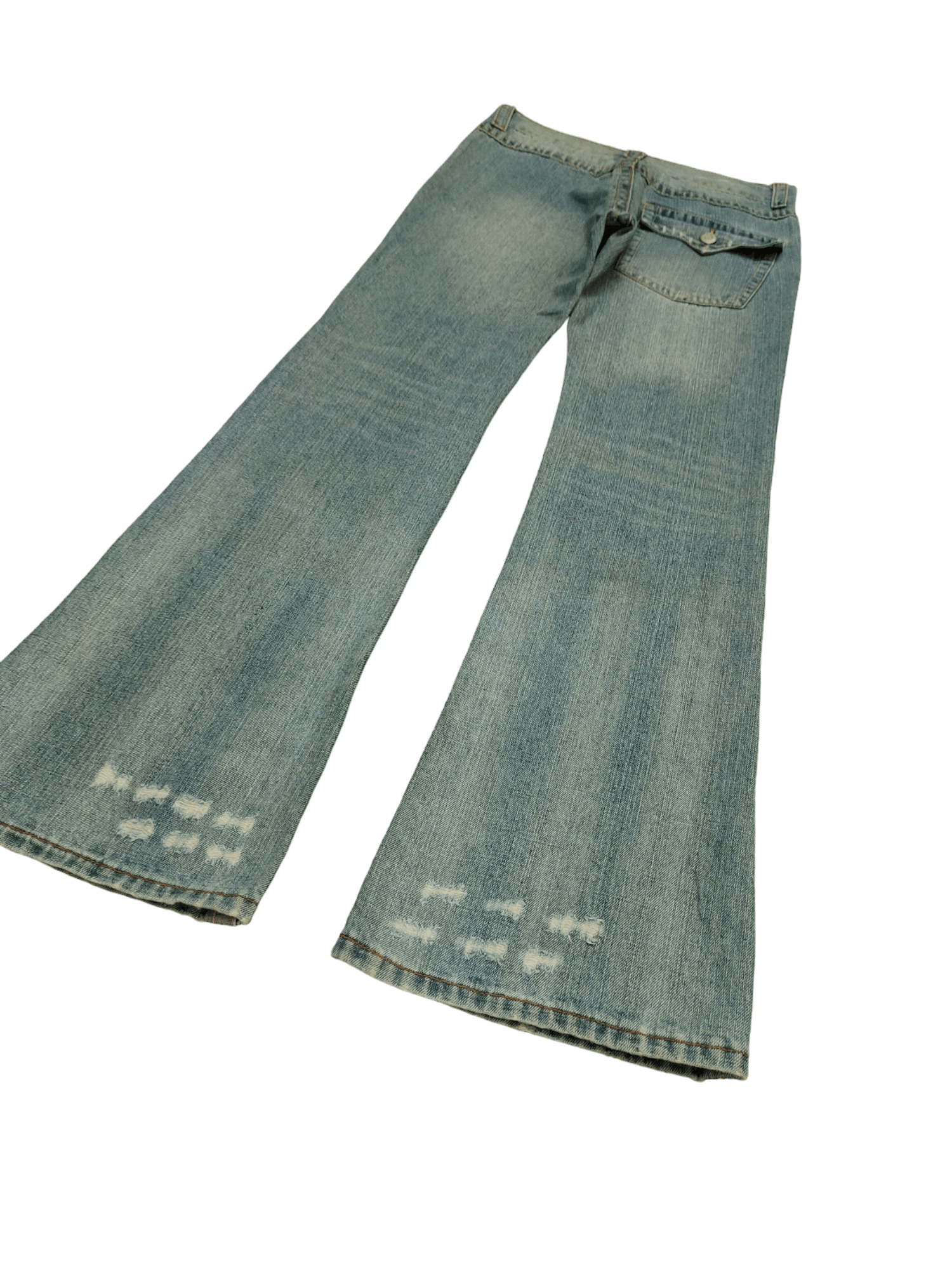 If Six Was Nine Flare Jeans Doll Distress Faded Boot Cut Y2k Mudmax Size US 30 / EU 46 - 12 Thumbnail