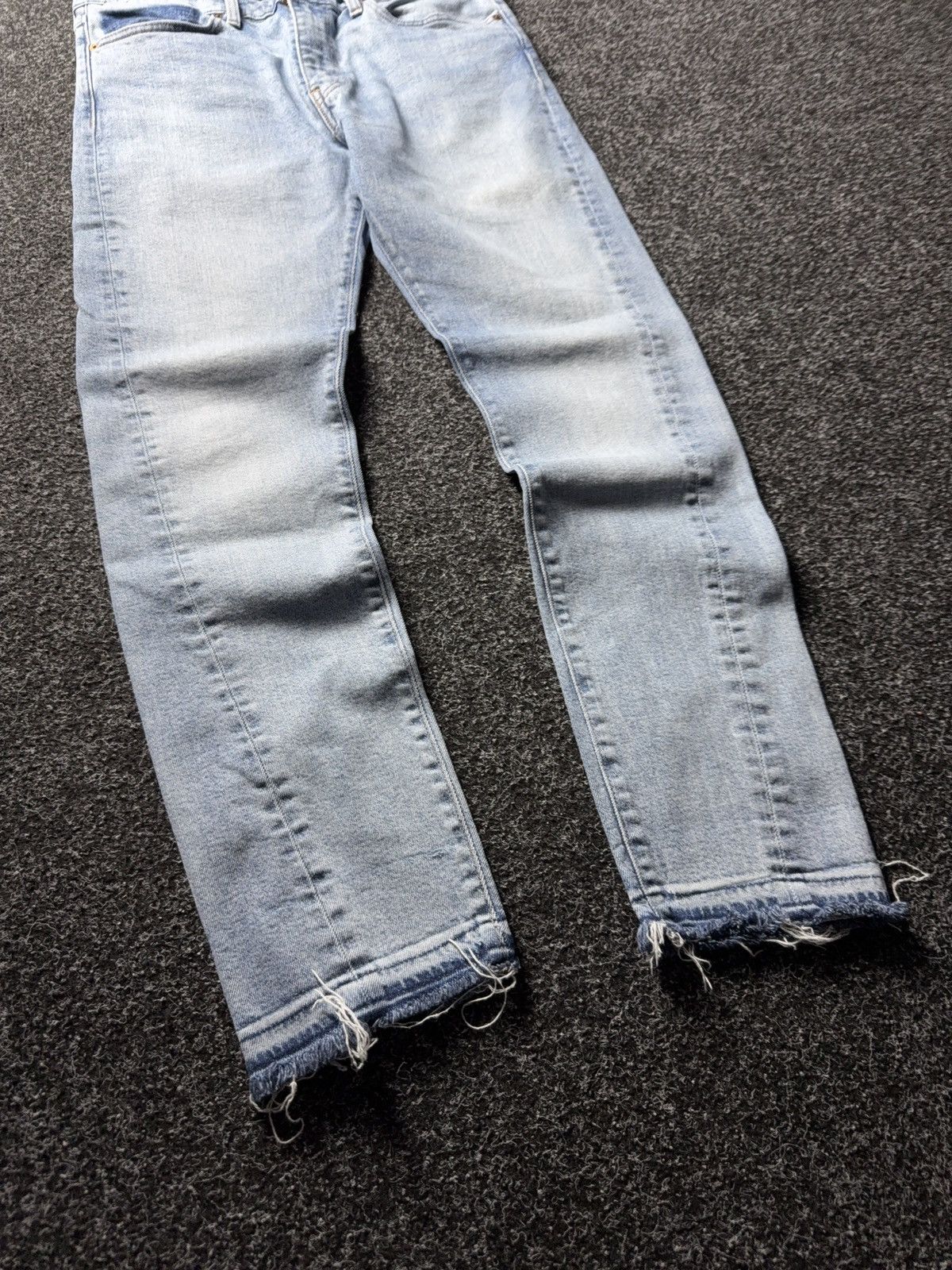 Levi's 00s Y2K Levi’s Altered 510 Skinny Jeans Light Wash Raw Hem Size US 34 / EU 50 - 5 Thumbnail