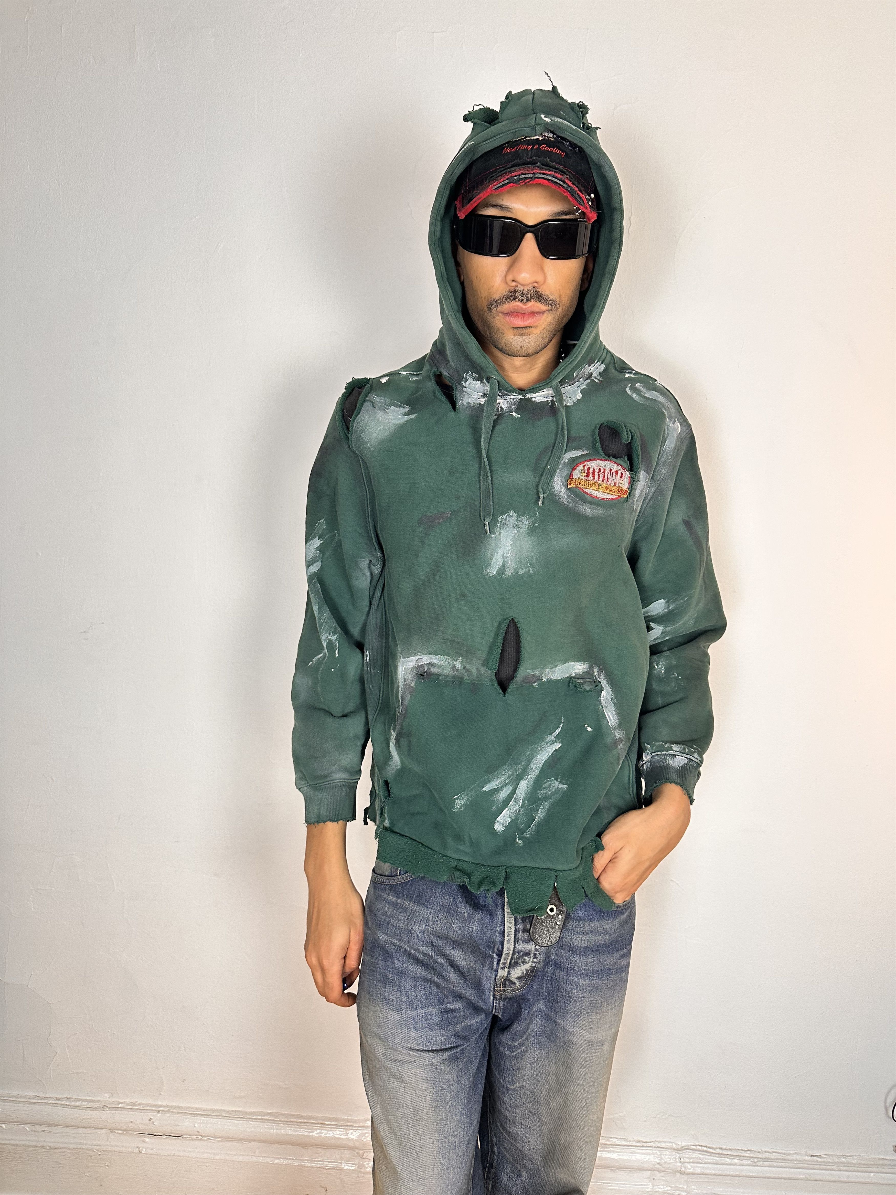 Other ASTROBOI* Green Oversized Painted Utility Hoody - Medium Size US M / EU 48-50 / 2 - 1 Thumbnail