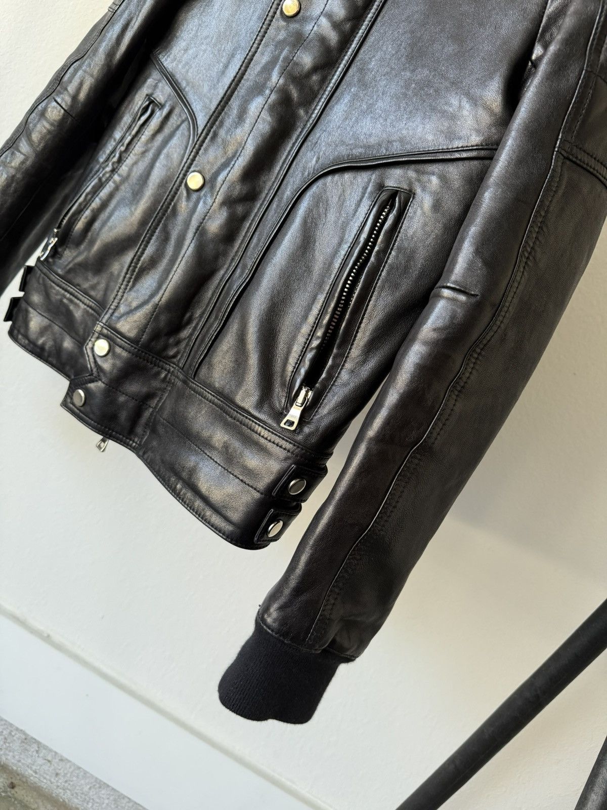 Balmain Balmain SS15 Lamb Leather Quilted Moto Jacket Size US M / EU 48-50 / 2 - 8 Thumbnail