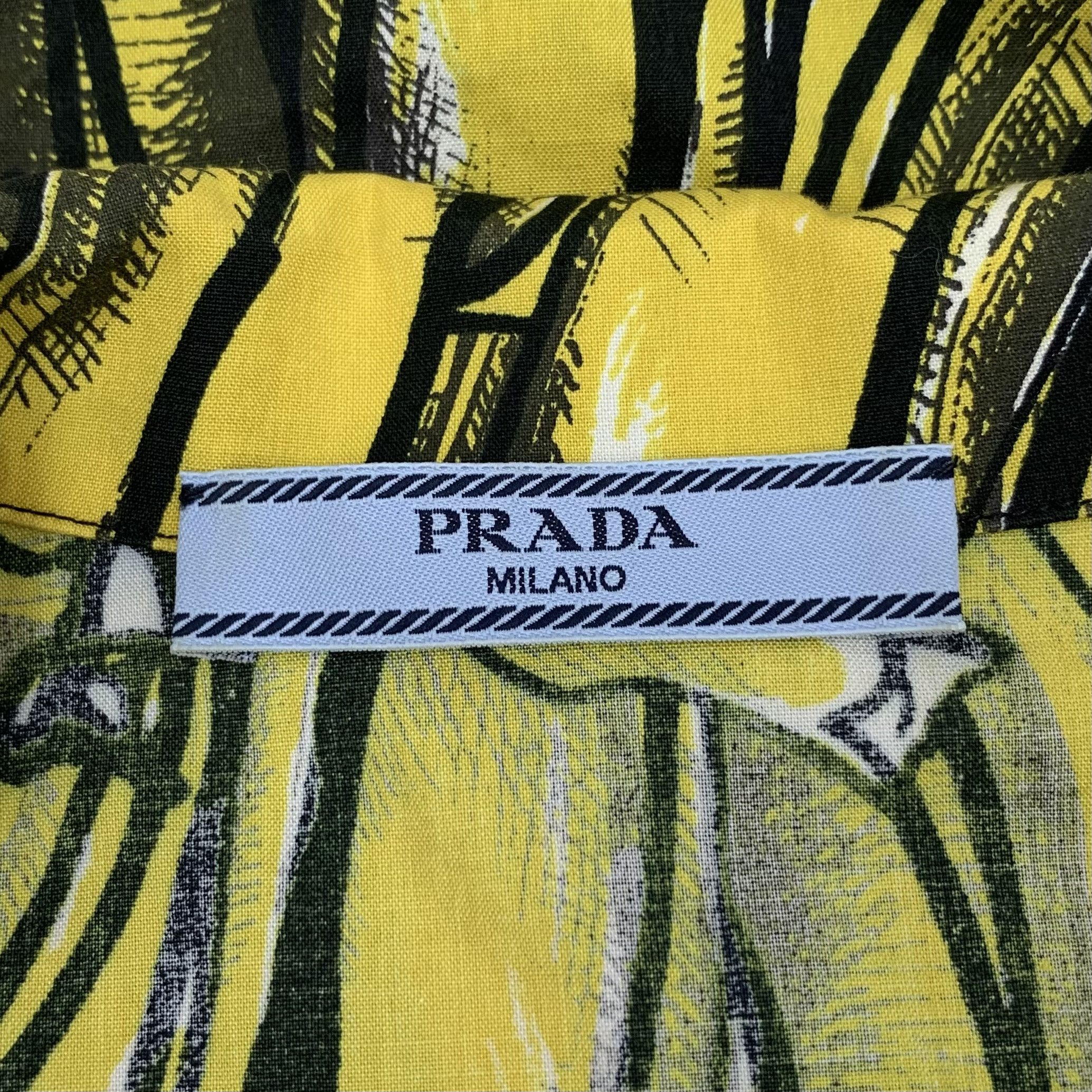 Prada Prada Shirt – Yellow Banana Print Button-Up (Size S) Size XS / US 0-2 / IT 36-38 - 2 Thumbnail