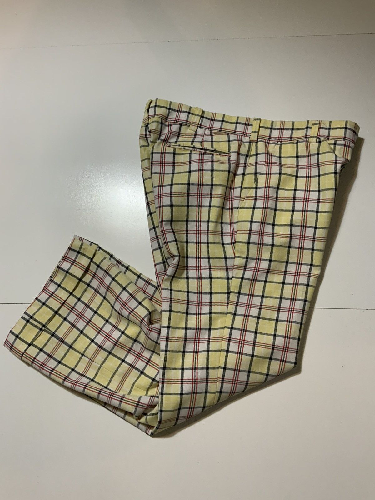 Vintage Vintage 60s 70s Media Plaid Cuffed Disco Mod Wide Leg Pants Size US 38 / EU 54 - 3 Thumbnail