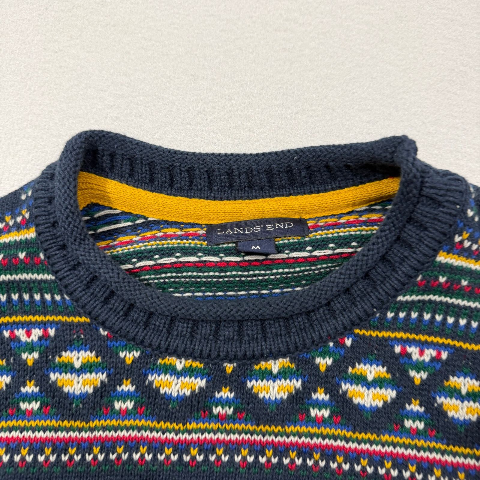 Lands' End Lands End Fair Isle Roll Neck Sweater Men's Medium Geometric Size US M / EU 48-50 / 2 - 4 Thumbnail