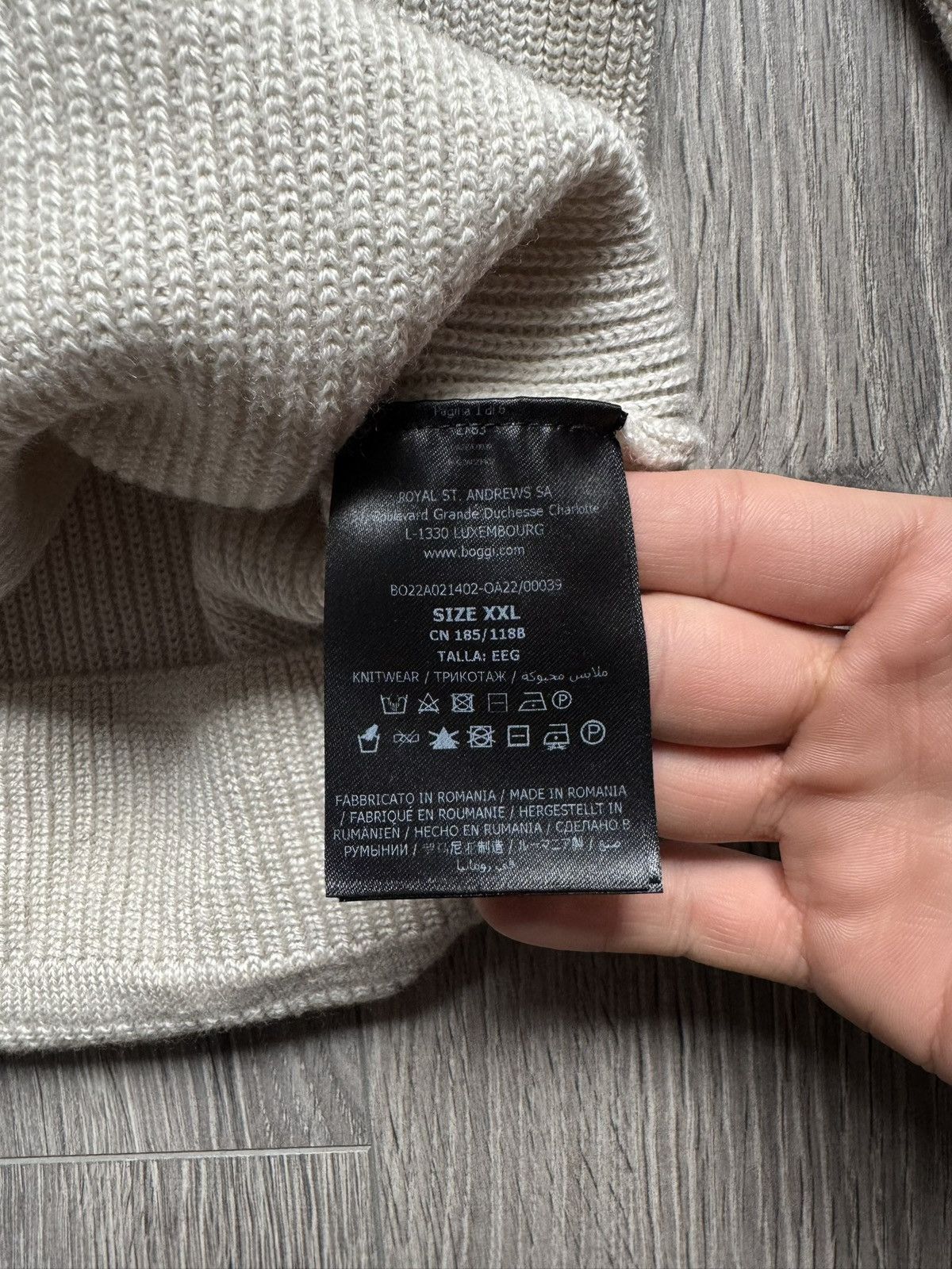 Boggi Boggi Milano Wool Knitted sweater XXL/XL in beige Size US XXL / EU 58 / 5 - 6 Thumbnail