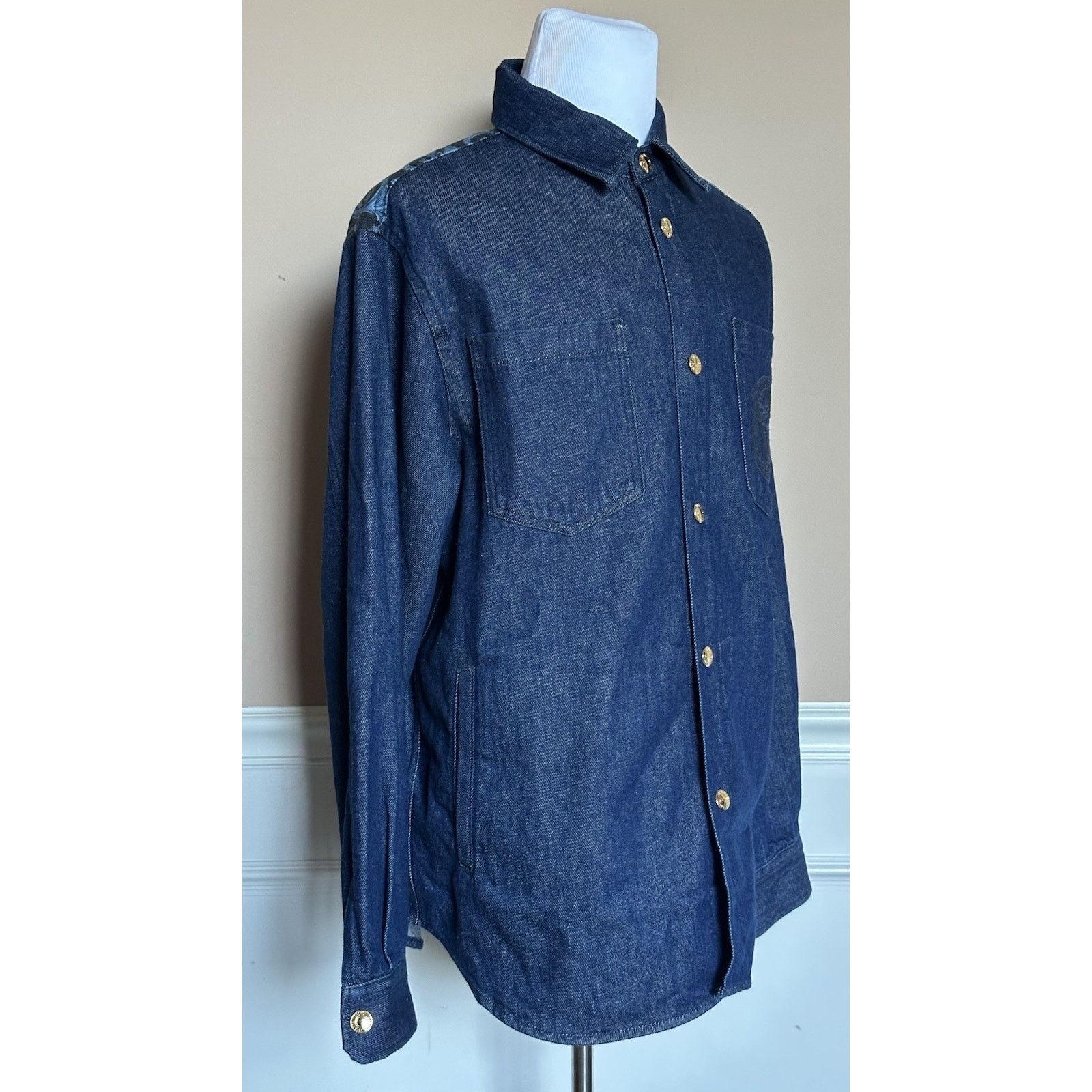 Versace Versace Medusa Blouson Denim Jacket Blue 42 US 1016845 Size US L / EU 52-54 / 3 - 3 Thumbnail