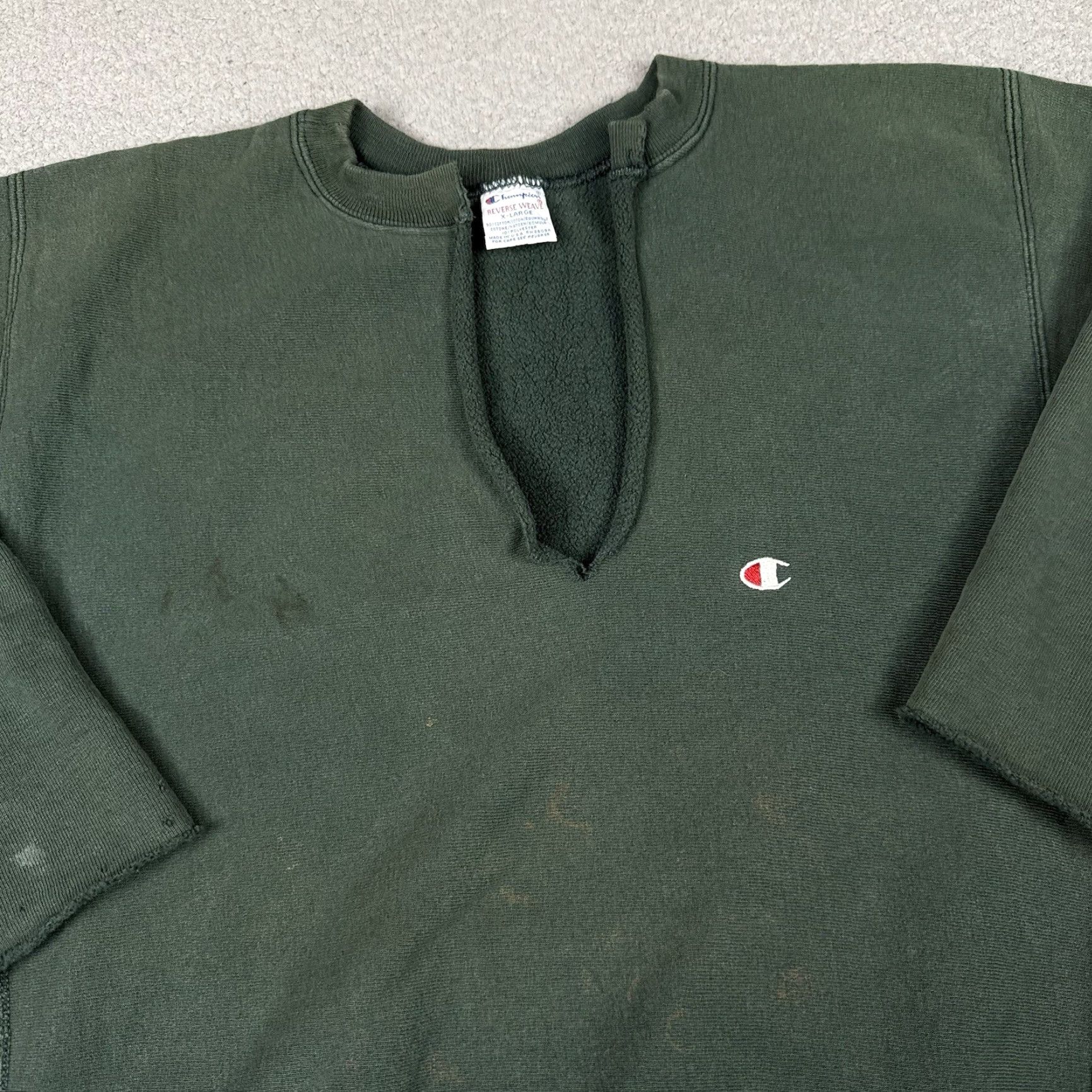 Champion VINTAGE Champion Reverse Weave Sweatshirt Men XL Green 90s Distressed Pullover Crew Neck All Seasons Size US XL / EU 56 / 4 - 2 Thumbnail