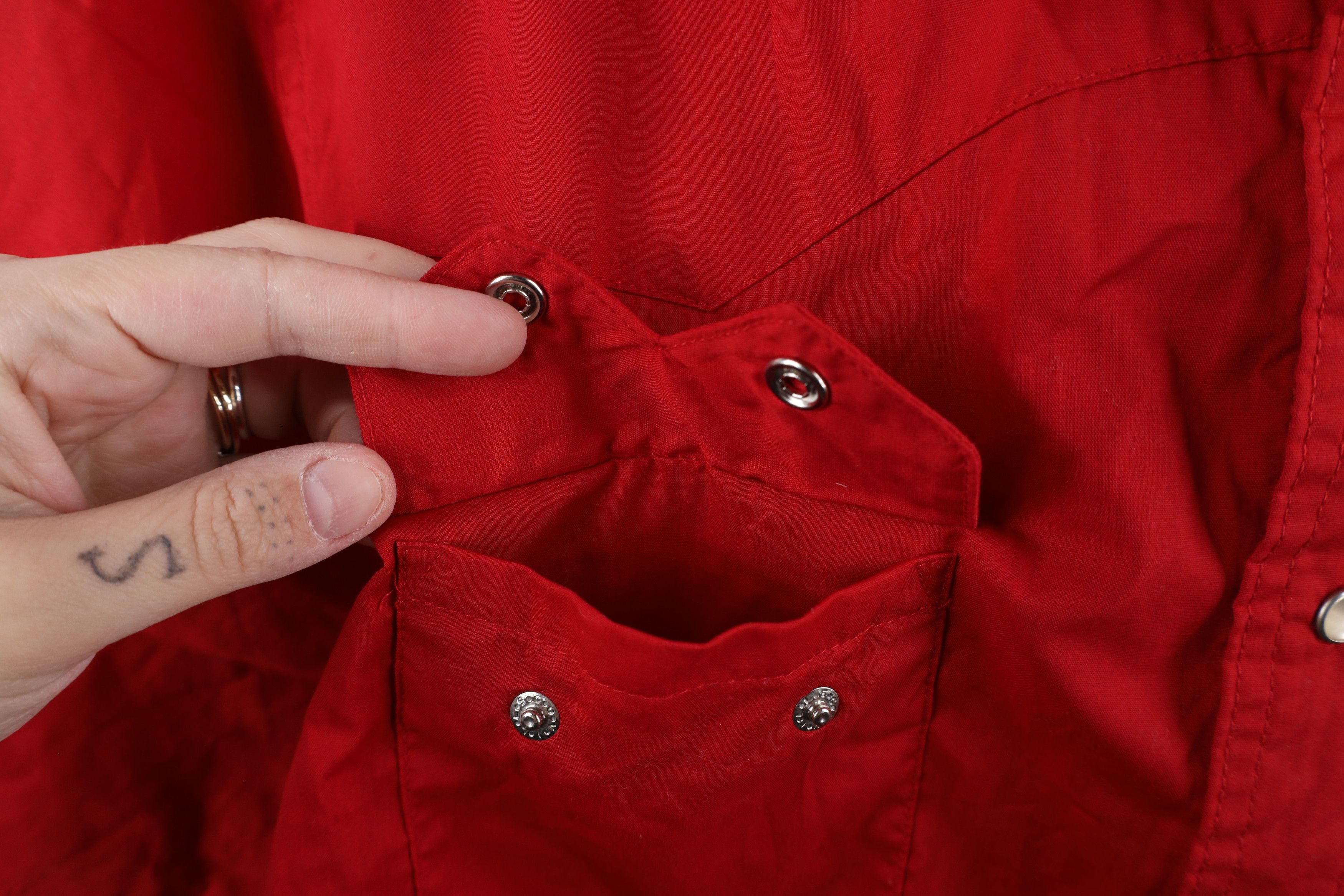 Vintage × Wrangler Vintage 90s Wrangler Western Short Sleeve Snap Button Shirt Size US L / EU 52-54 / 3 - 5 Thumbnail
