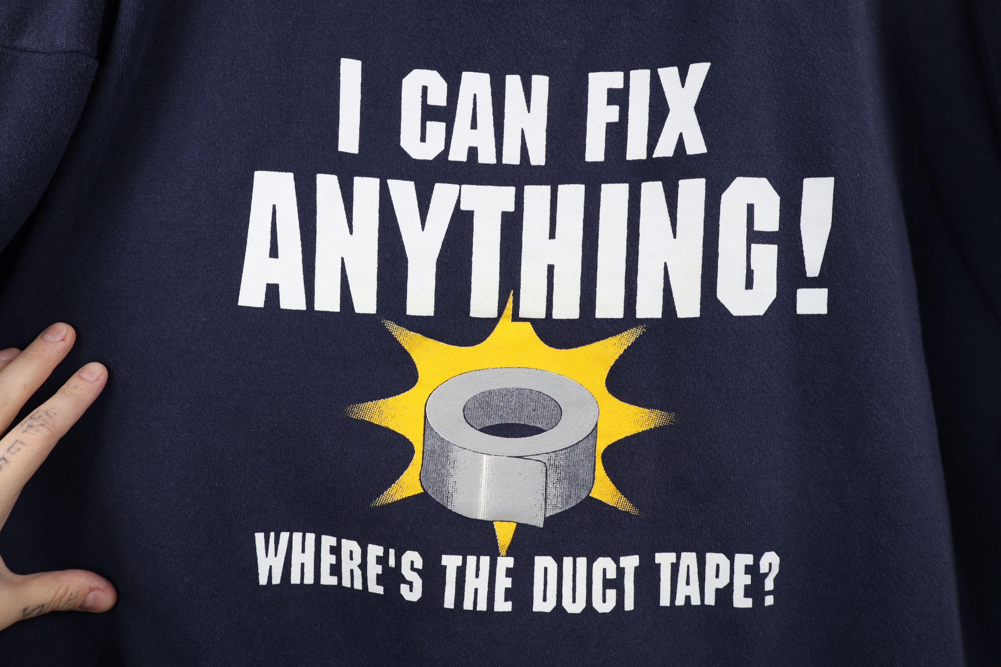 Vintage Vintage 90s Streetwear Fix Anything Duct Tape Sweatshirt USA Size US L / EU 52-54 / 3 - 4 Thumbnail