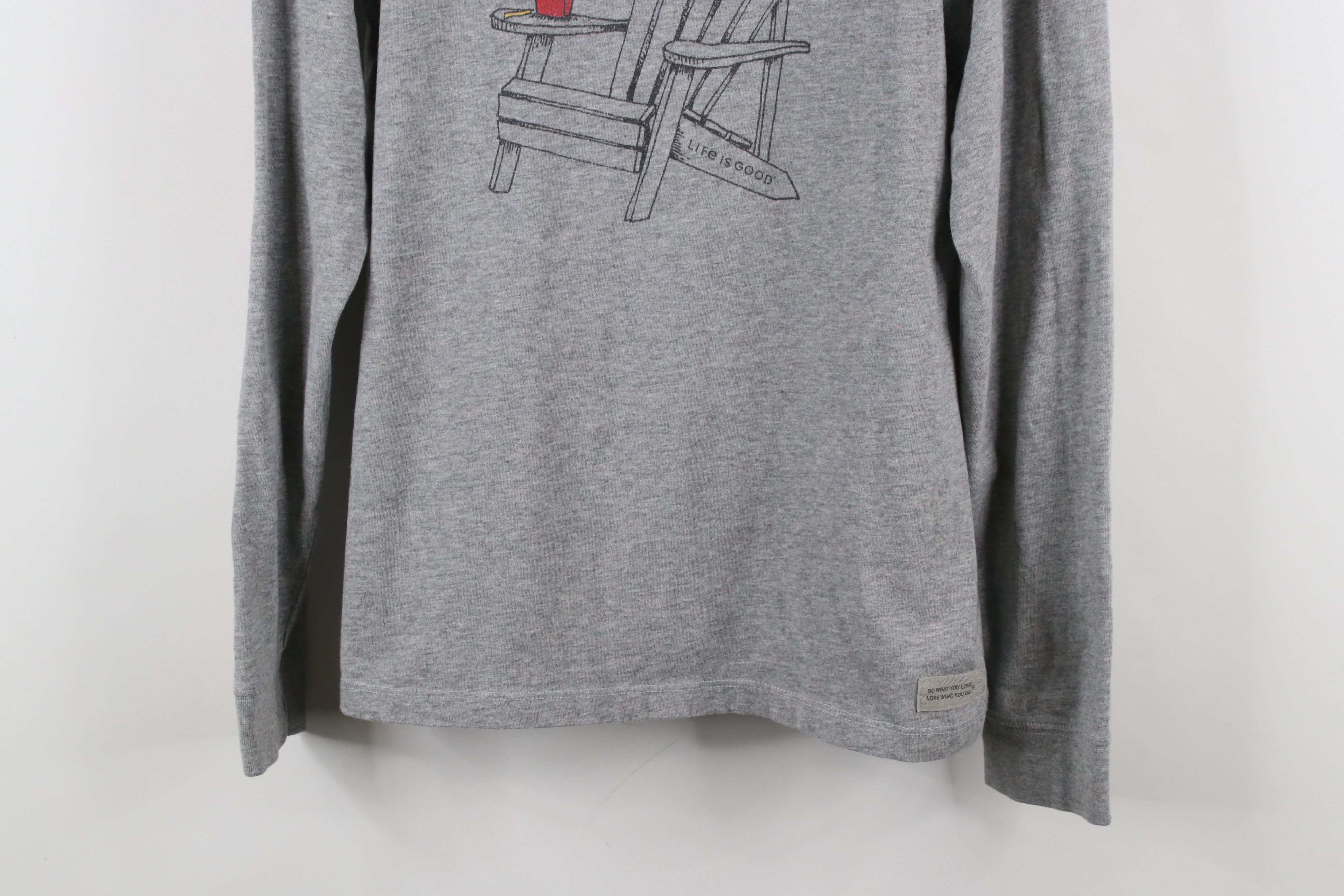 Life is Good × Vintage Life Is Good Spell Beach Seagull Long Sleeve T-Shirt Gray Size L / US 10 / IT 46 - 3 Thumbnail