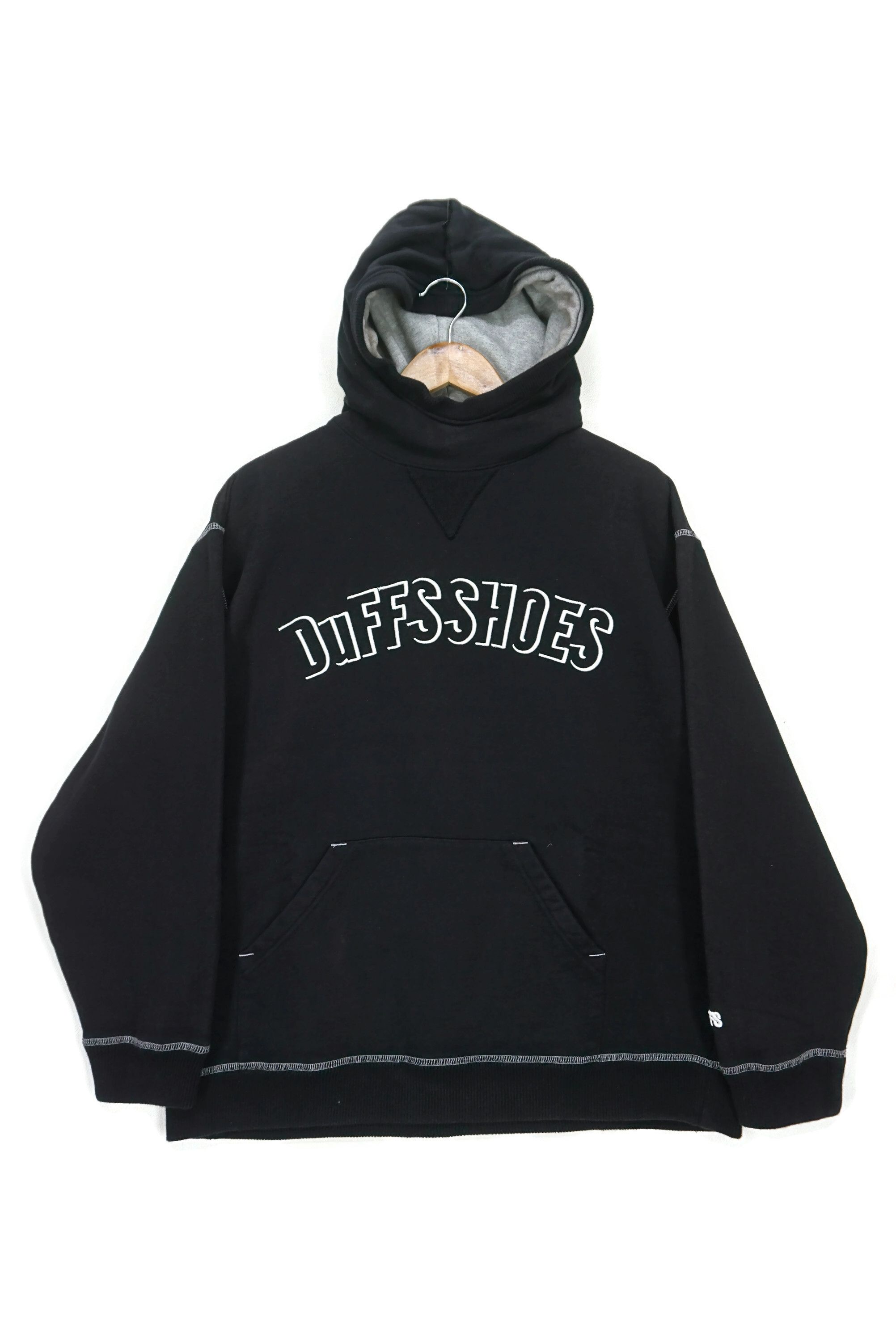 image of Rockers x Vintage Duffs Performance By Duffs Shoes Hoodie Embroidered Logo in Black (Size Large)