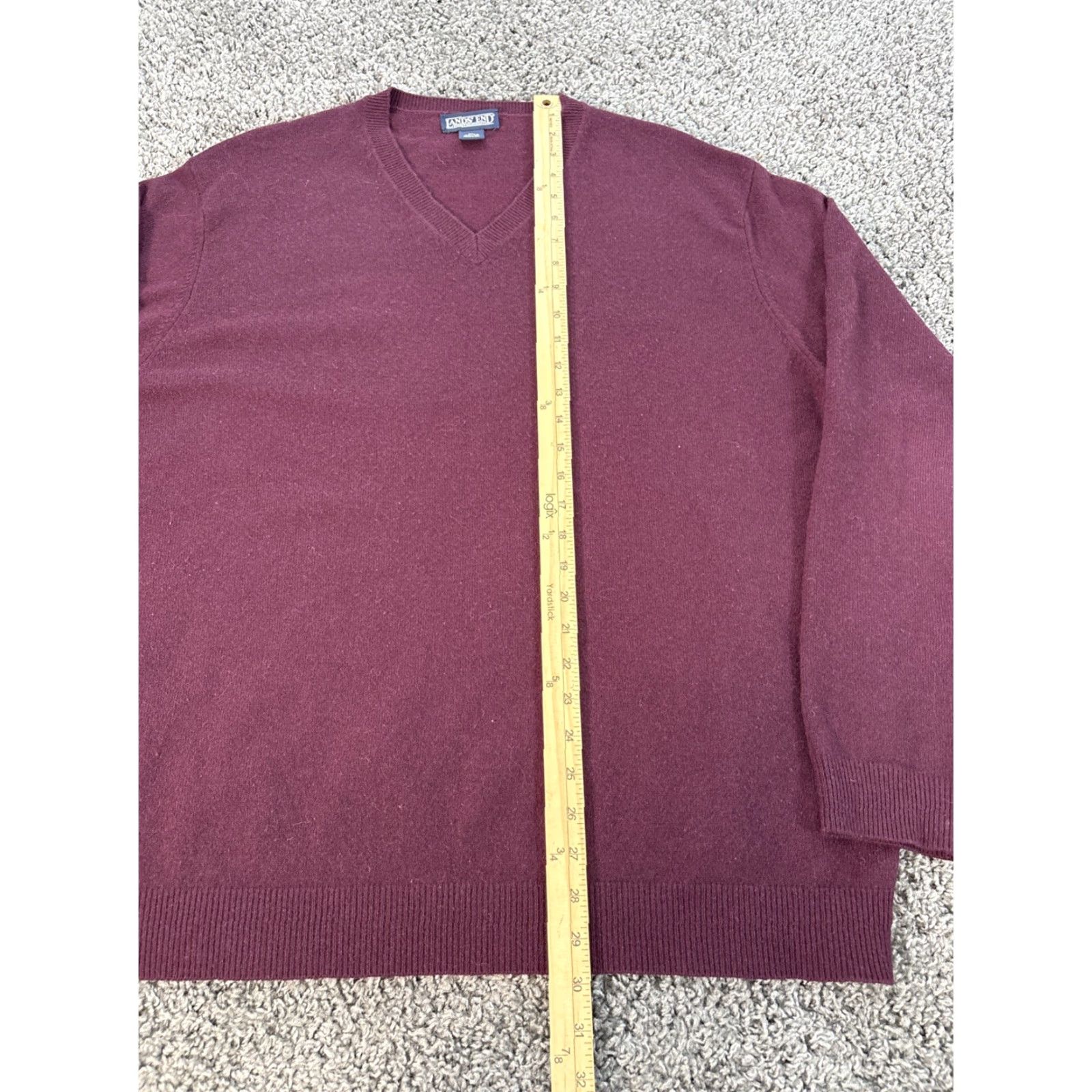 Lands' End VINTAGE Lands’ End Men’s Sweater Card Cashmere V-Neck Pullover XL Regular Red Knit Long Sleeve Mens Fall Winter Size XL Size US XL / EU 56 / 4 - 2 Thumbnail