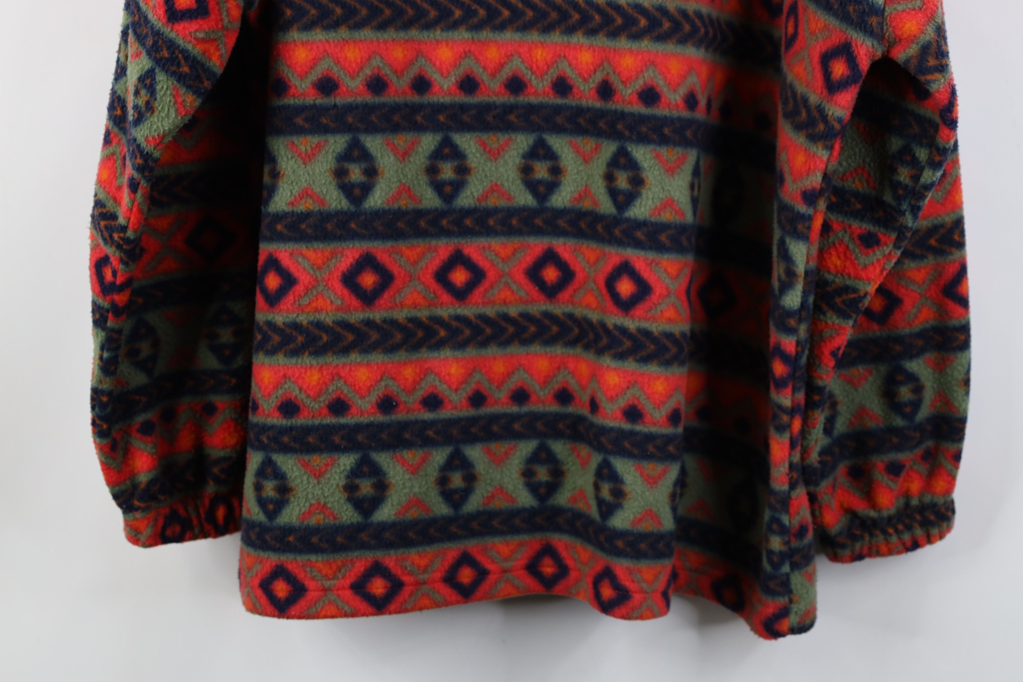 Vintage Vintage 90s Streetwear Southwestern Fair Isle Fleece Hoodie Size 3XL / US 20-22 - 10 Thumbnail
