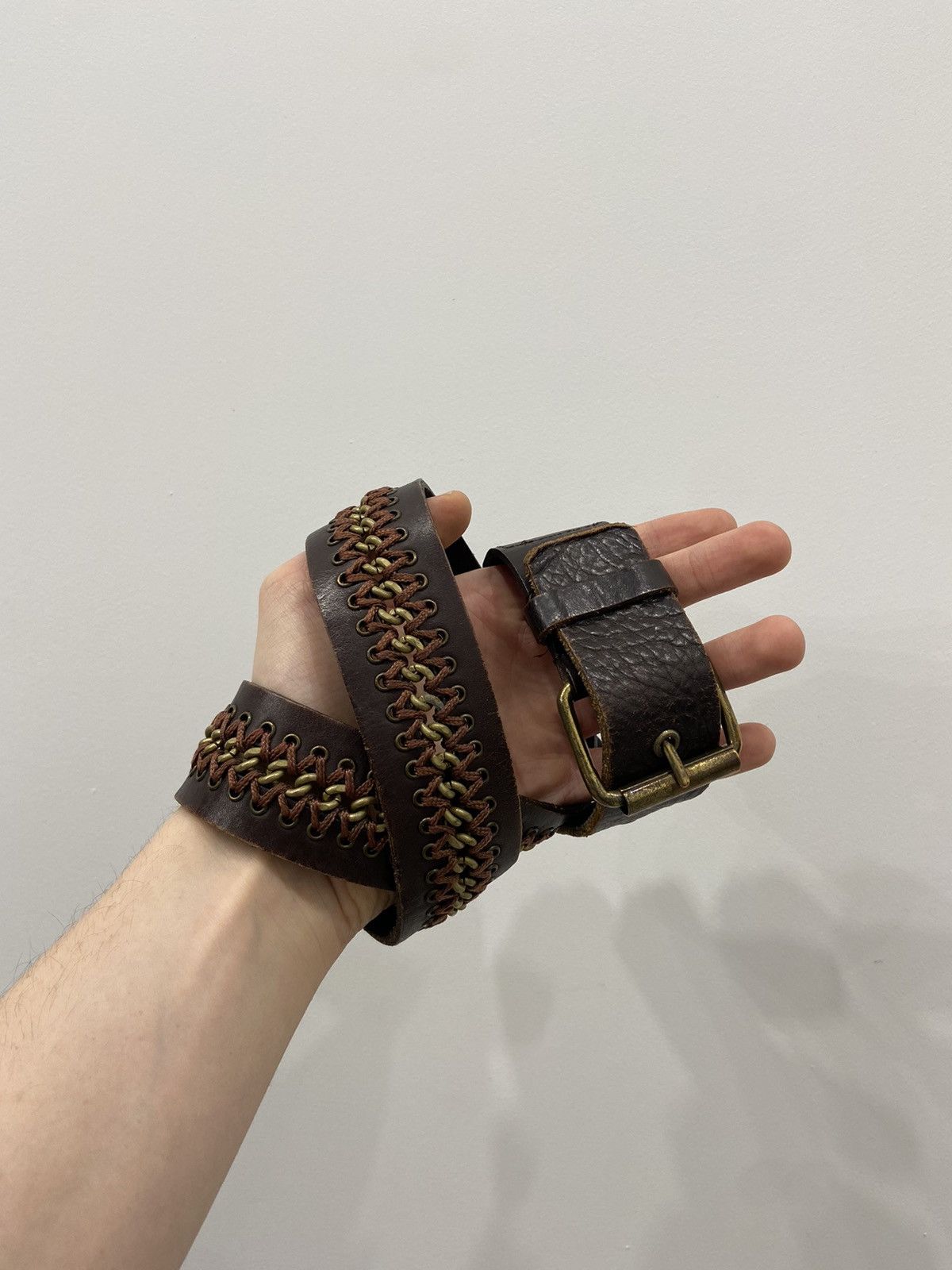 小物 Our Legacy 3CM BELT Laser Crack Leather Our Legacy - 3 cm Belt Laser Crack Black Leather.