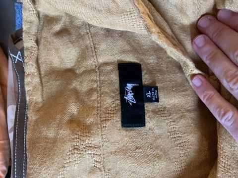 Stussy Stussy Diamond Jacquard Linen Shirt - Golden Size US M / EU 48-50 / 2 - 4 Thumbnail