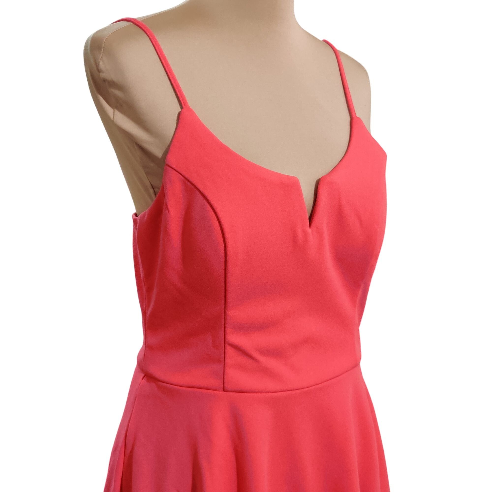 Other Trixxi Coral Tiered Mini Party Dress Notch Fit Flare Barbiec Size L / US 10 / IT 46 - 7 Thumbnail