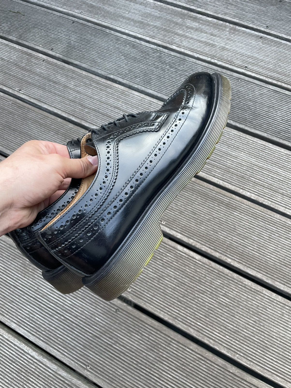 Dr. Martens Dr.Martens Wingtip Oxford Brogue Men's Black Leather Boots Size US 10 / EU 43 - 4 Thumbnail