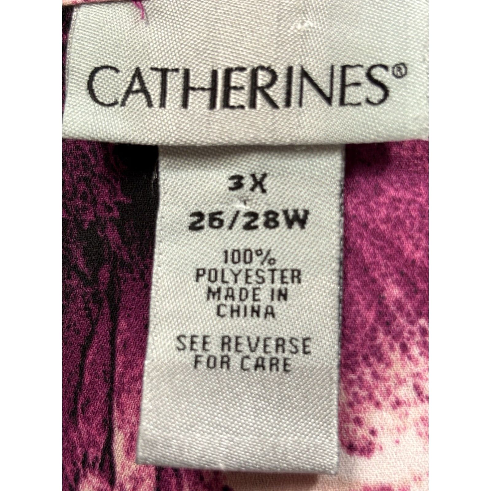 Vintage Catherine’s Floral Tunic Top Shirt 3X 26 28 Plus Pink Black Pleated Bell Sleeve Size XXL / US 16-18 / IT 52-54 - 8 Thumbnail