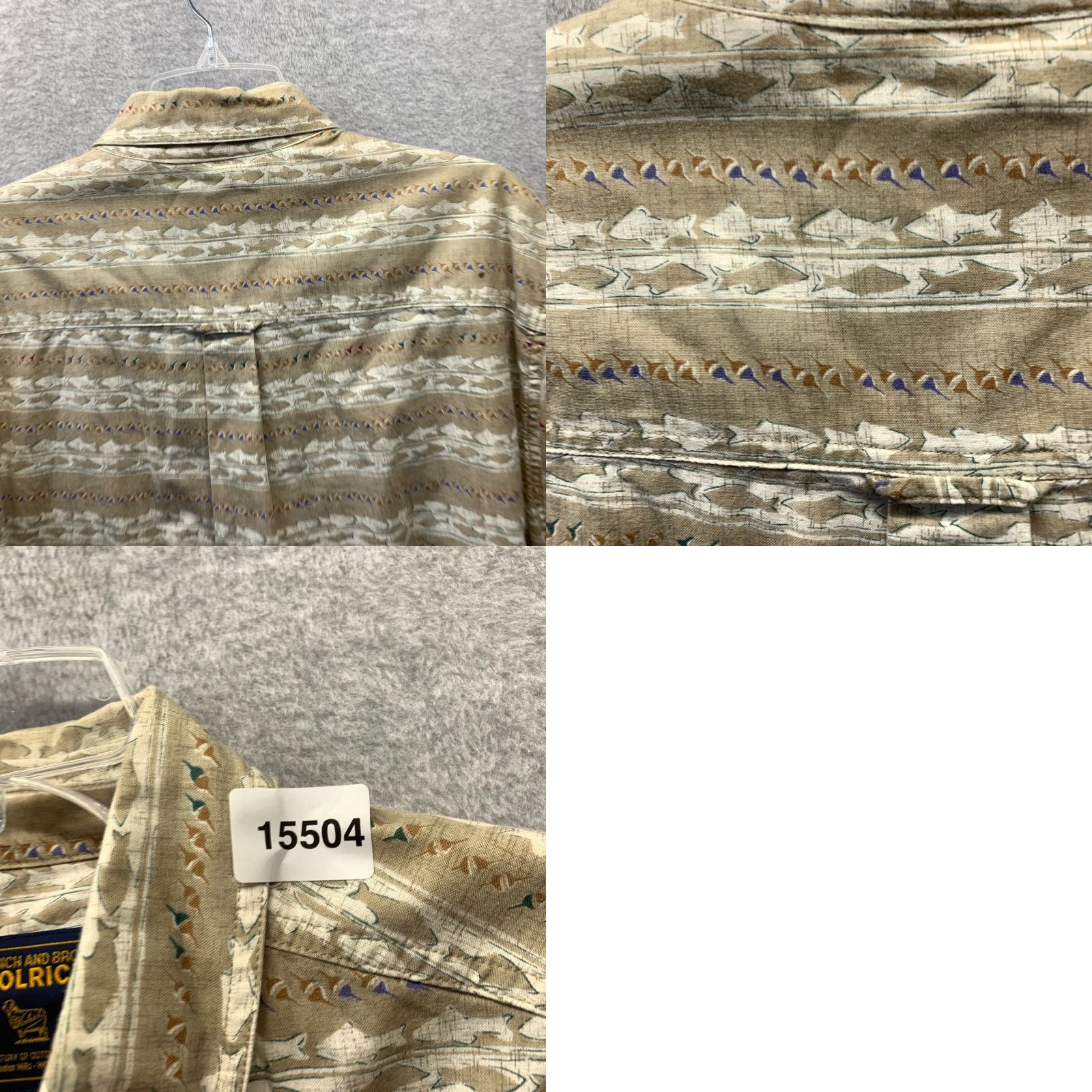 Vintage VINTAGE Woolrich Shirt Mens Button-Up Short Sleeve Collared Brown Fish Print Large 90s Size US L / EU 52-54 / 3 - 11 Thumbnail
