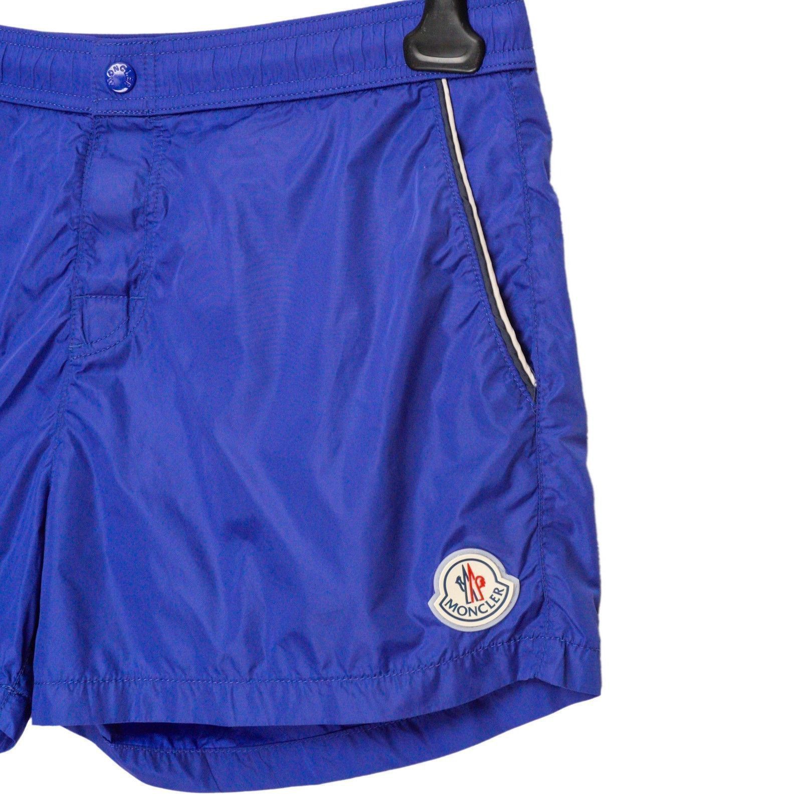 Moncler Moncler Solid Nylon Logo Boxer Mare Light Blue Swim Shorts Size US 34 / EU 50 - 3 Thumbnail