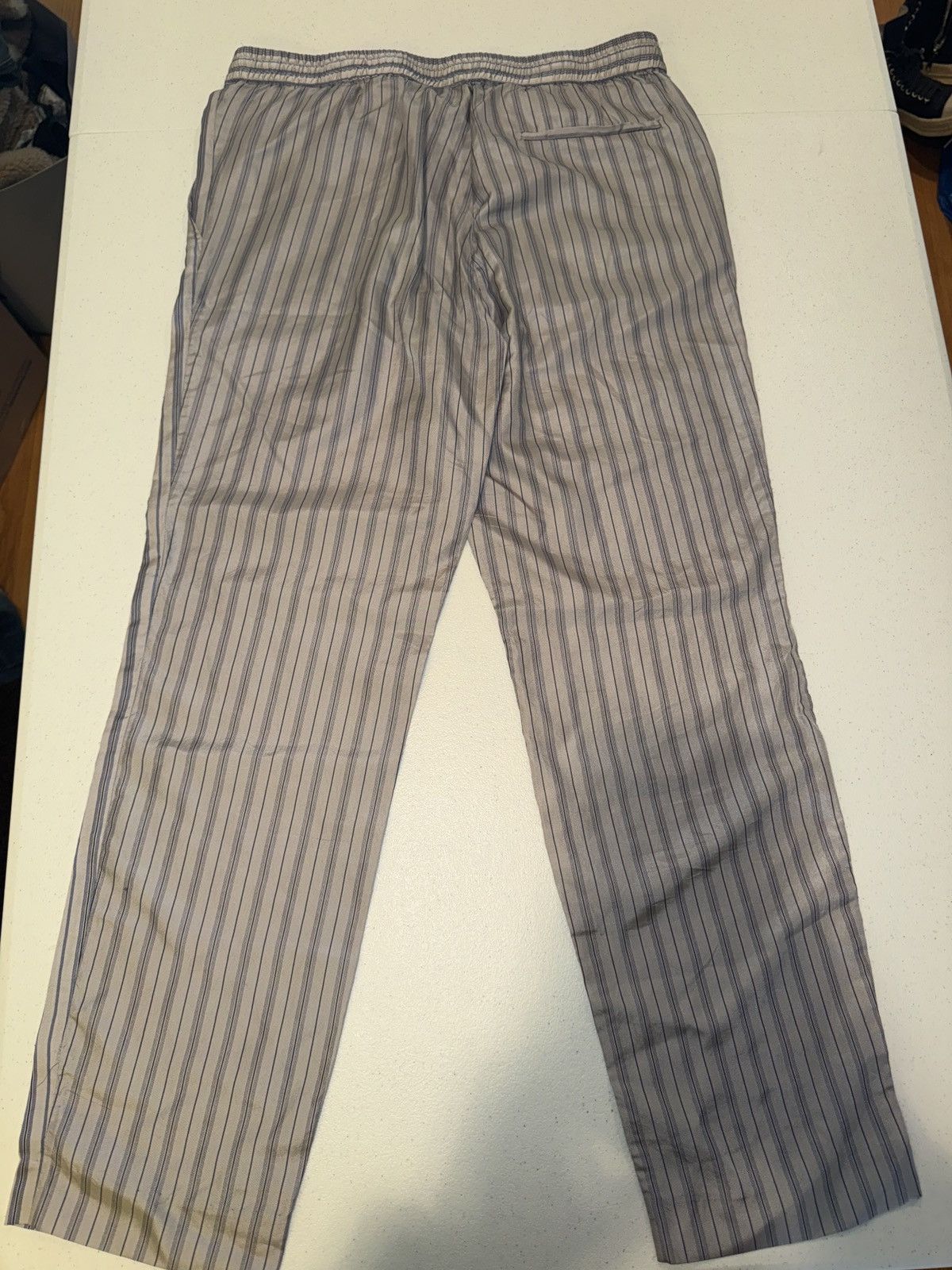 6397 6397 Silver and Blue Striped Silk Pants Size 26" / US 2 / IT 38 - 5 Thumbnail
