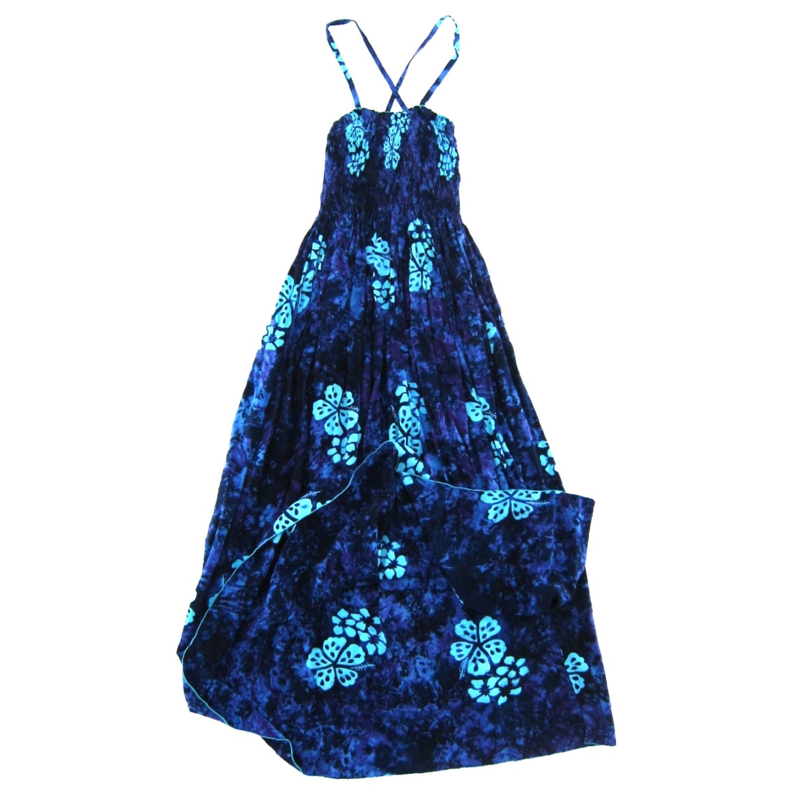 Vintage VINTAGE Young Fashion Blue Tropical Hawaiian Floral Long Maxi Tank Sun Dress M Size M / US 6-8 / IT 42-44 - 5 Thumbnail